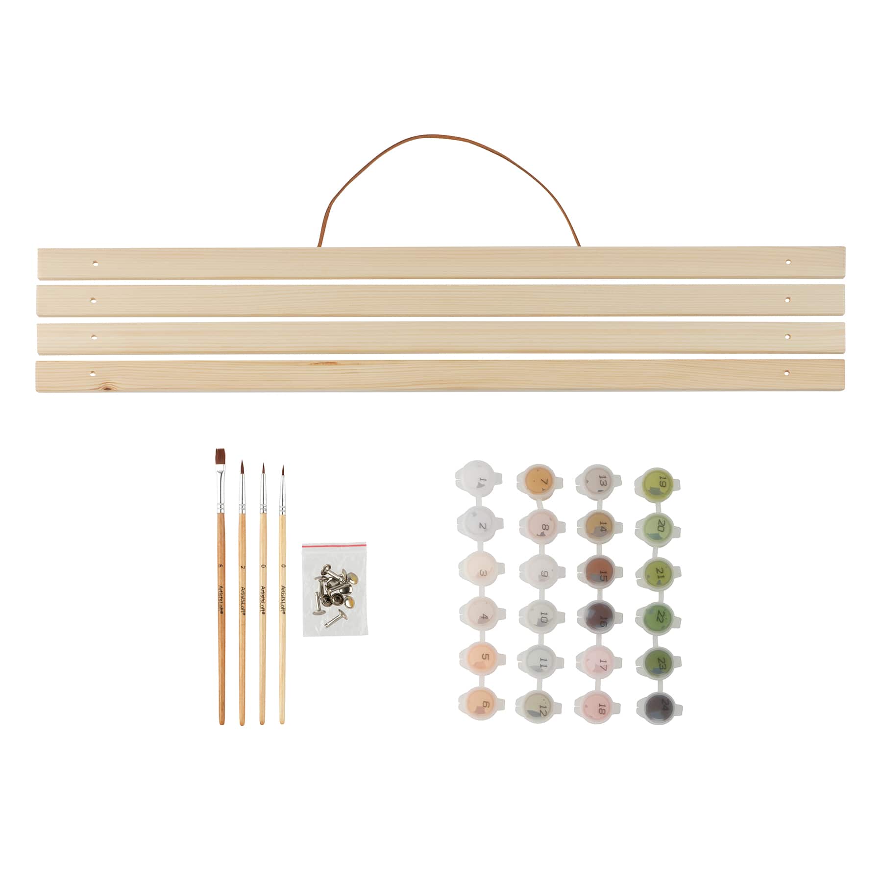 20&#x22; x 16&#x22; Puppies Paint-by-Number Kit with Wood Display Hanger by Artist&#x27;s Loft&#xAE;