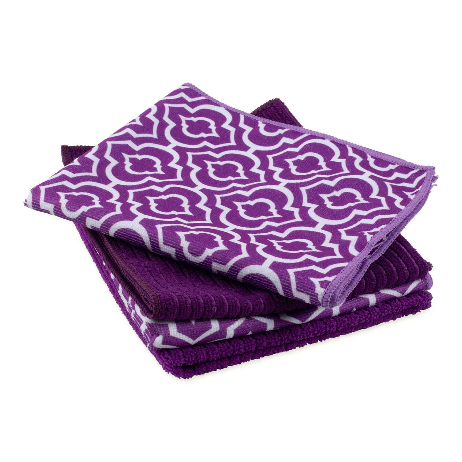 Eggplant Lattice Microfiber Dishtowel, 4ct.