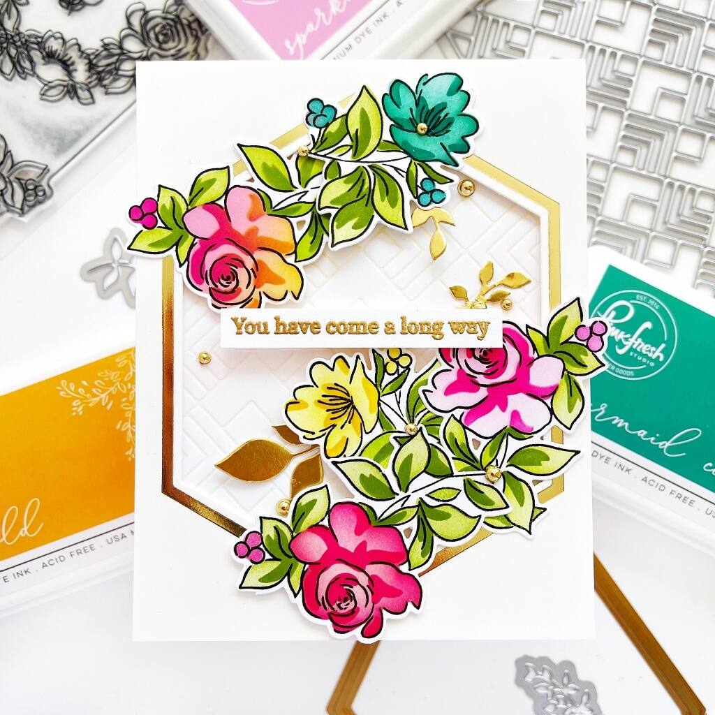 Pinkfresh Studio Nested Hexagons Hot Foil Plates Michaels
