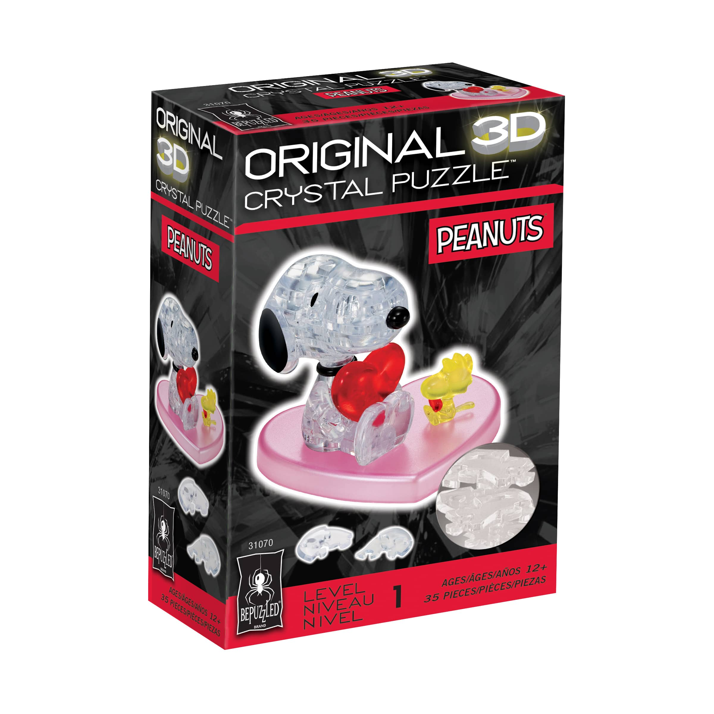 Original 3D Crystal Puzzle&#x2122; Peanuts&#x2122; Snoopy Heart 35 Piece Puzzle