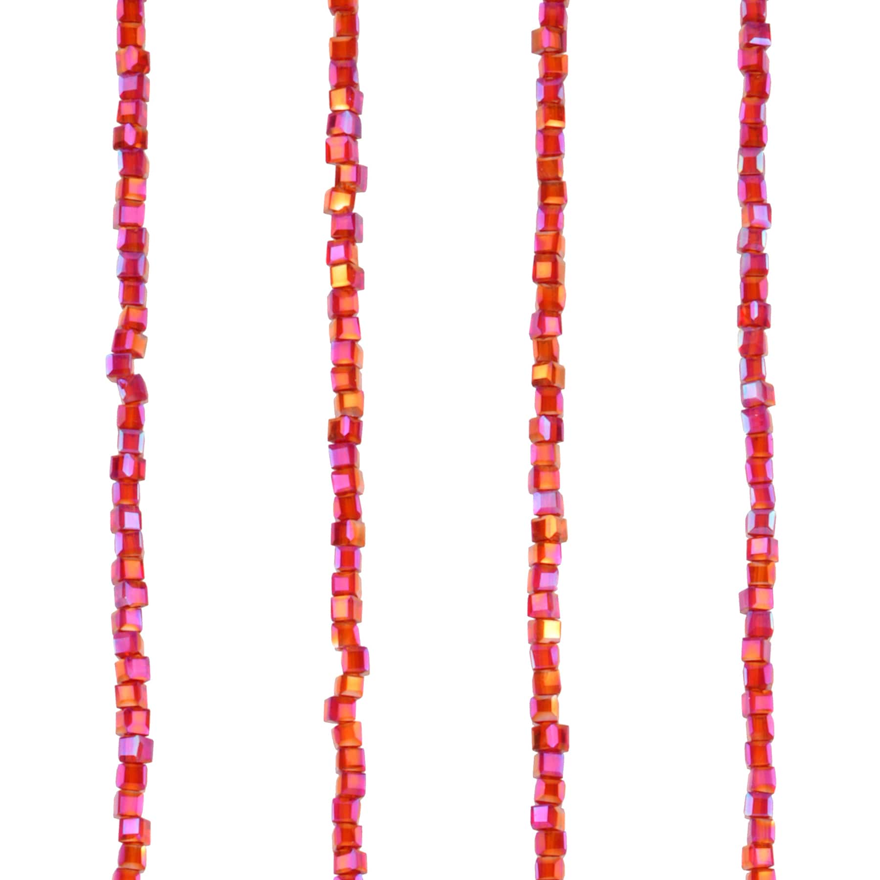 12 Pack: Red Faceted Glass Cube Beads, 2mm by Bead Landing™