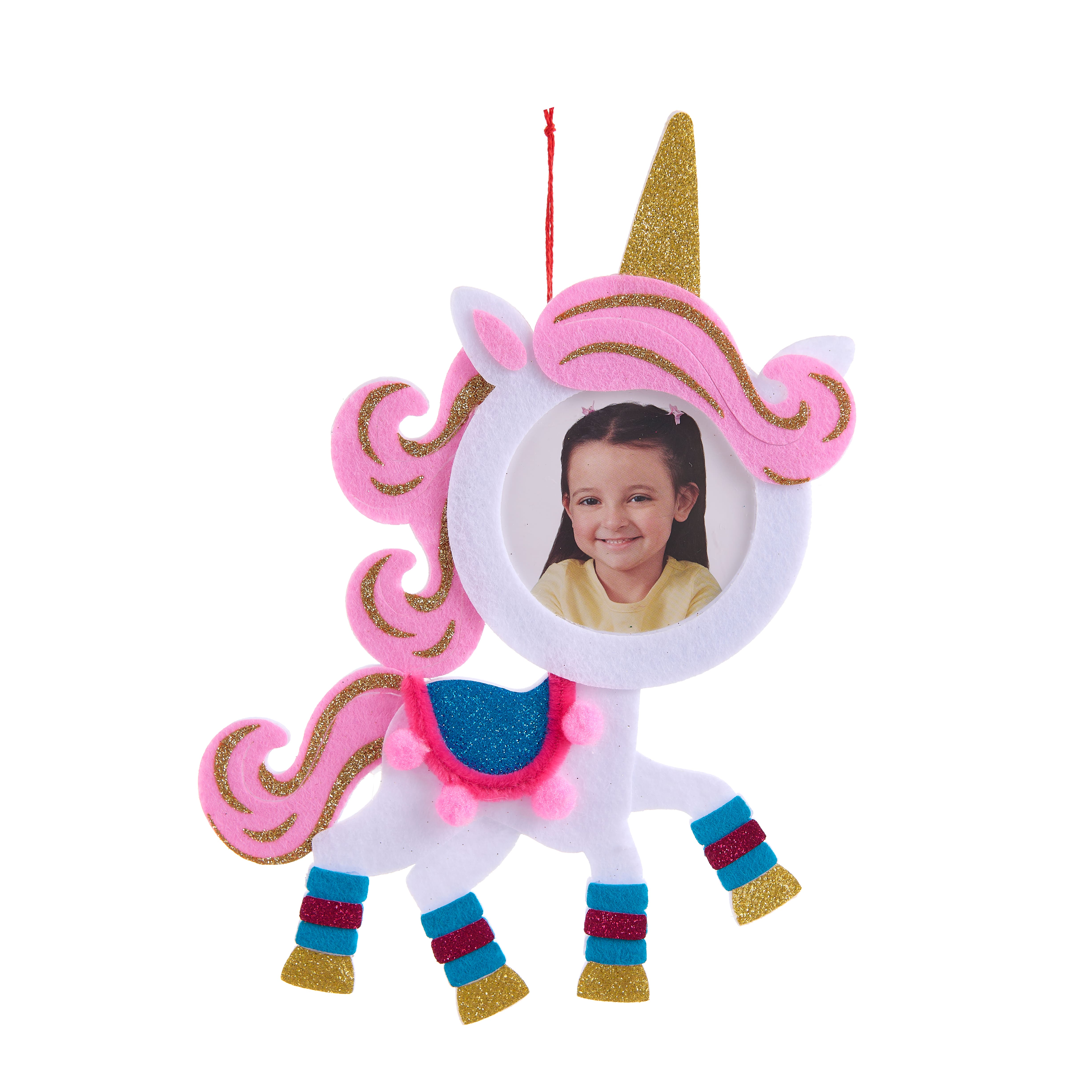 2.5" Pink & White Unicorn Felt Ornament Frame by Studio Décor®