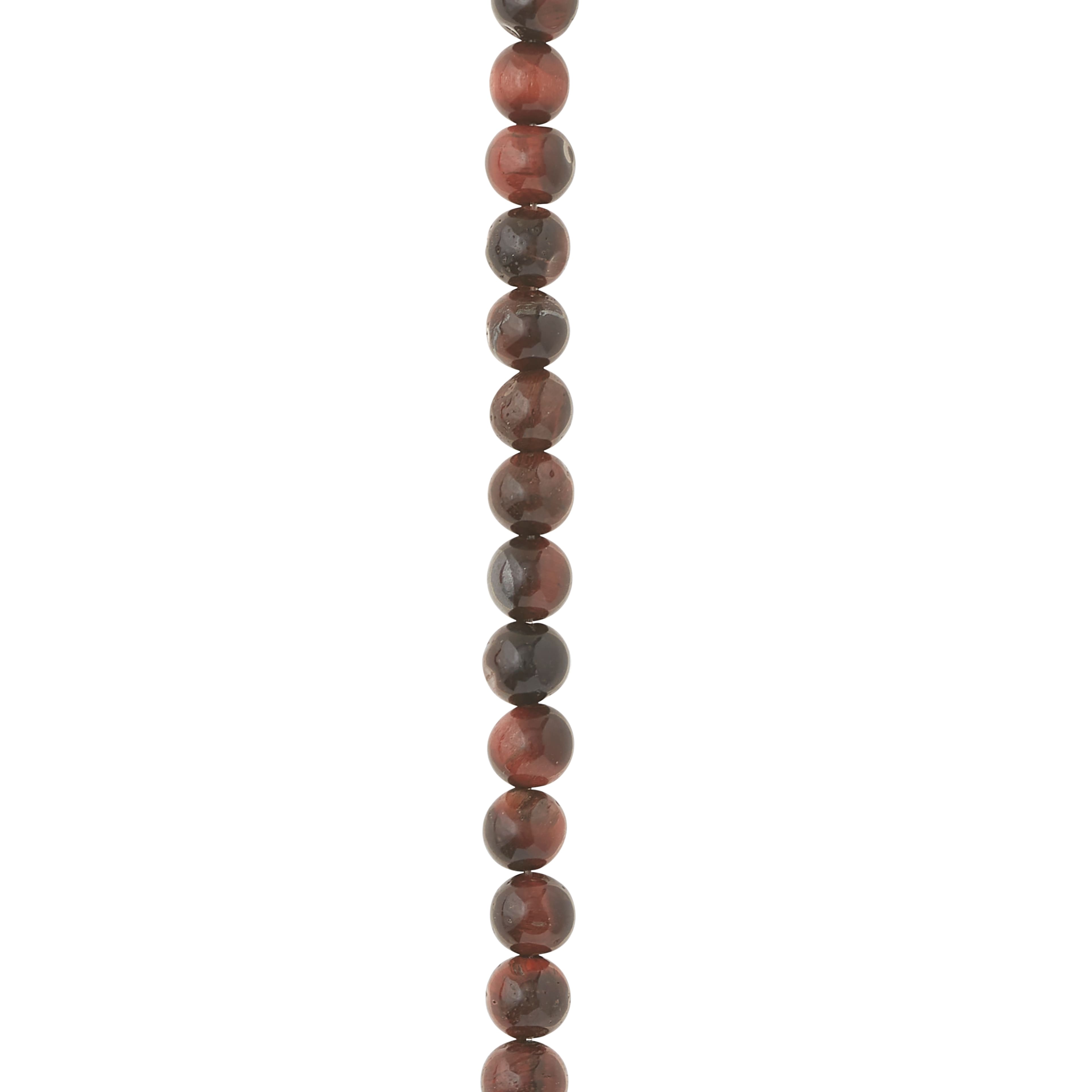 12 Pack: Red & Brown Tiger Eye Round Beads, 6mm by Bead Landing™