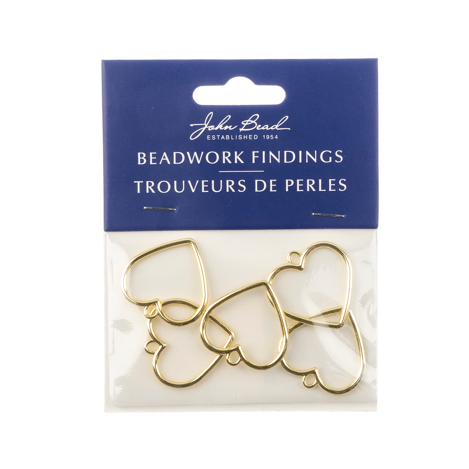 John Bead Beadwork Findings Gold Heart Pendant, 5ct.