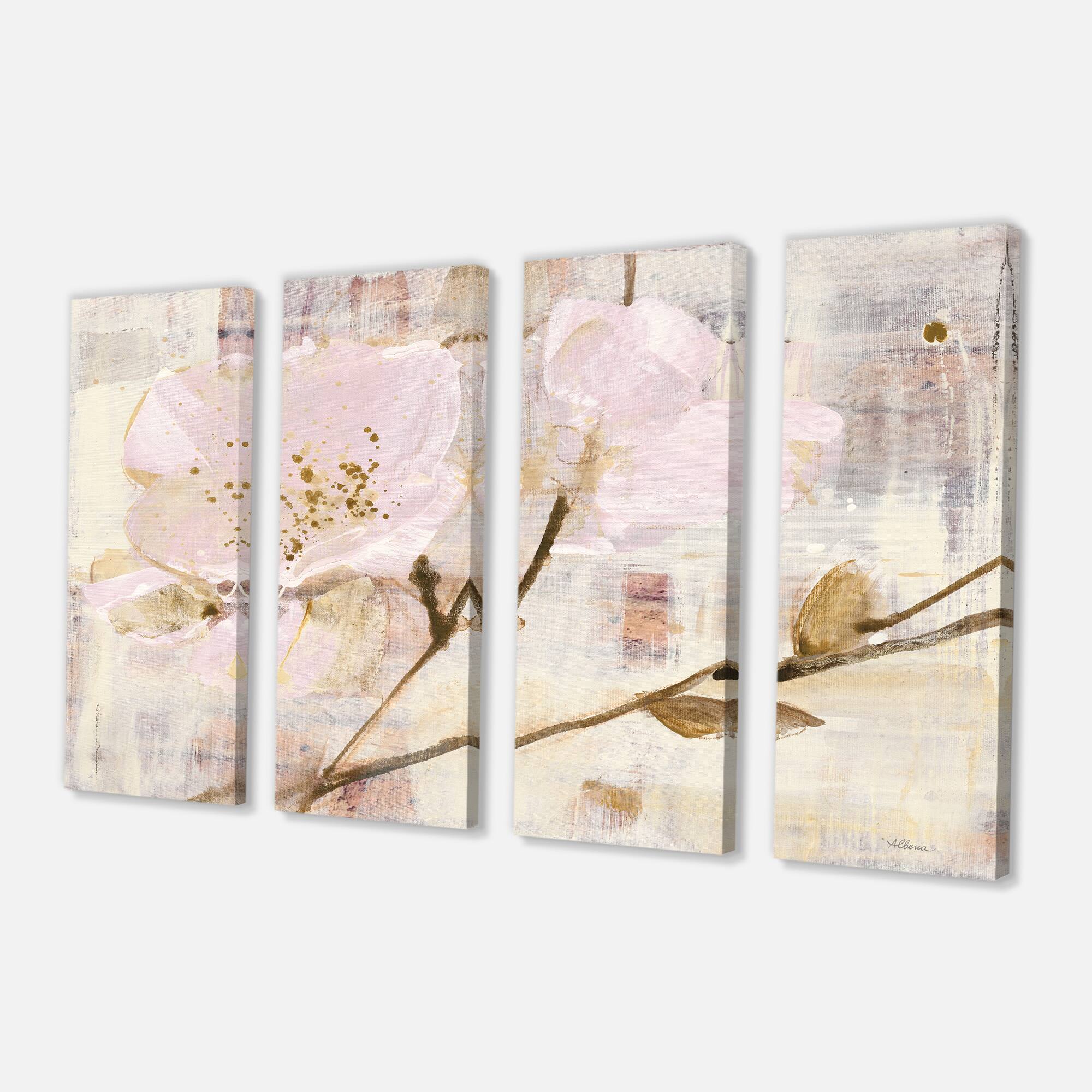 Designart - Elegance I Pink - Shabby Chic Canvas Art 