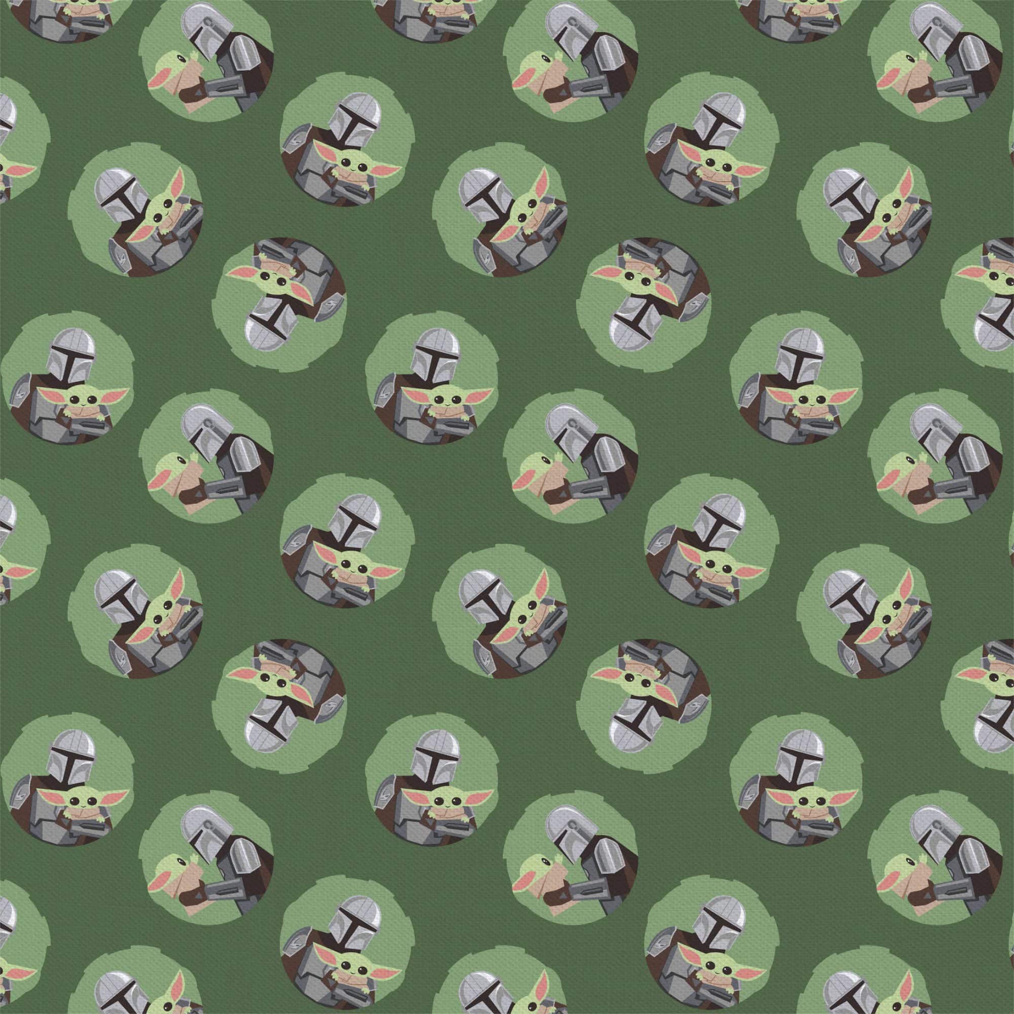 The Mandalorian Mando & Child Toss Precut Cotton Fabric