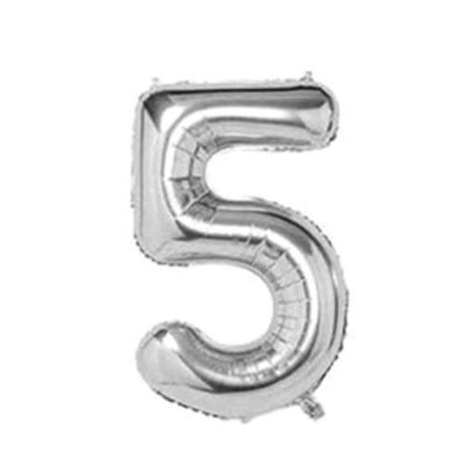 34" Silver Number Mylar Balloon