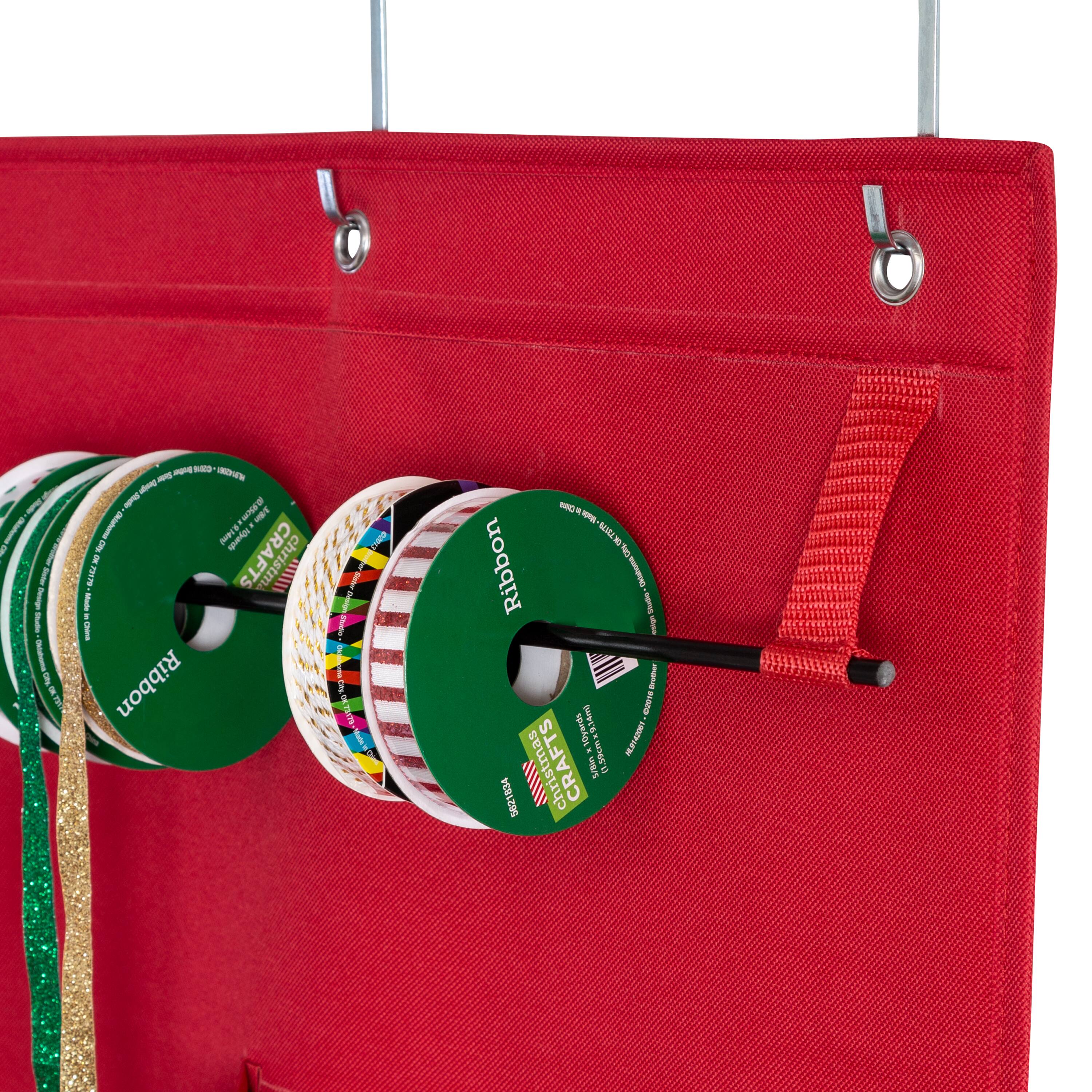 Honey Can Do Red Over-the-Door Holiday Gift Wrap Organizer