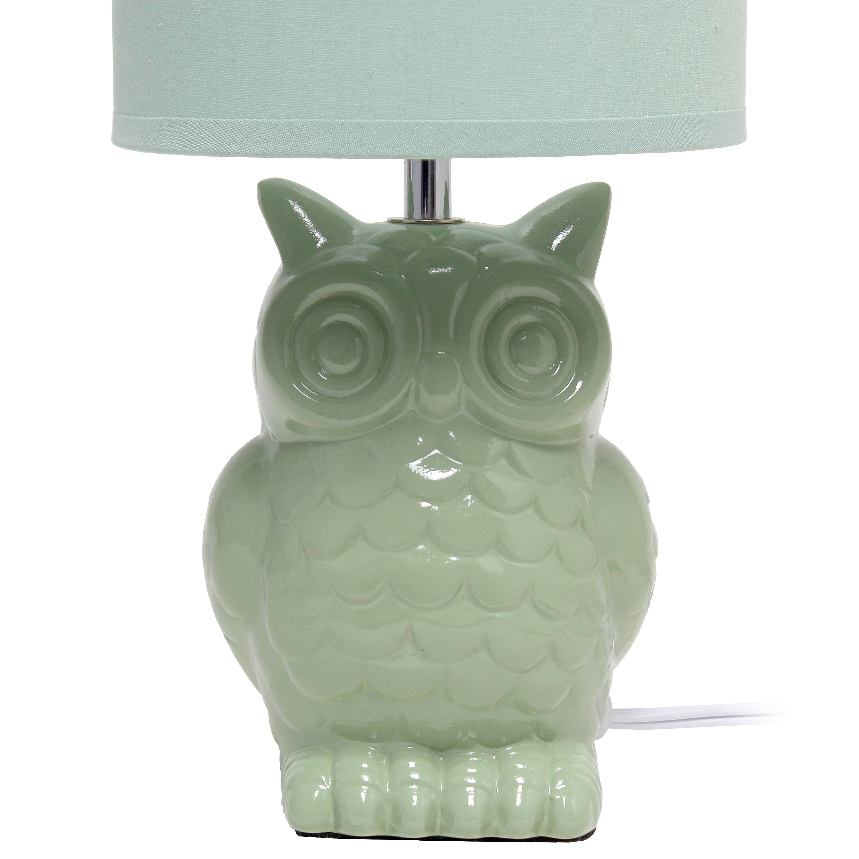 Simple Designs 13&#x22; Ceramic Owl Table Lamp