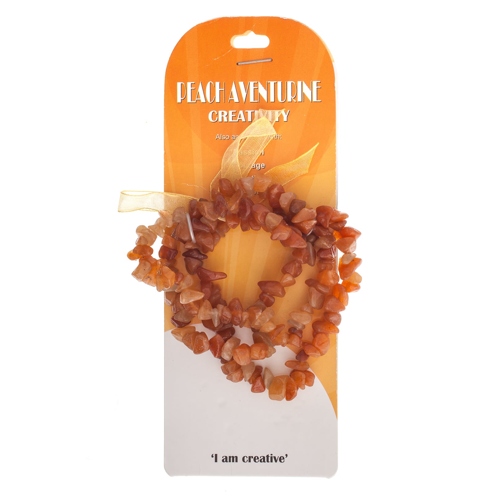 John Bead Peach Aventurine 3-Strand Chip Bead Bracelet with Bow