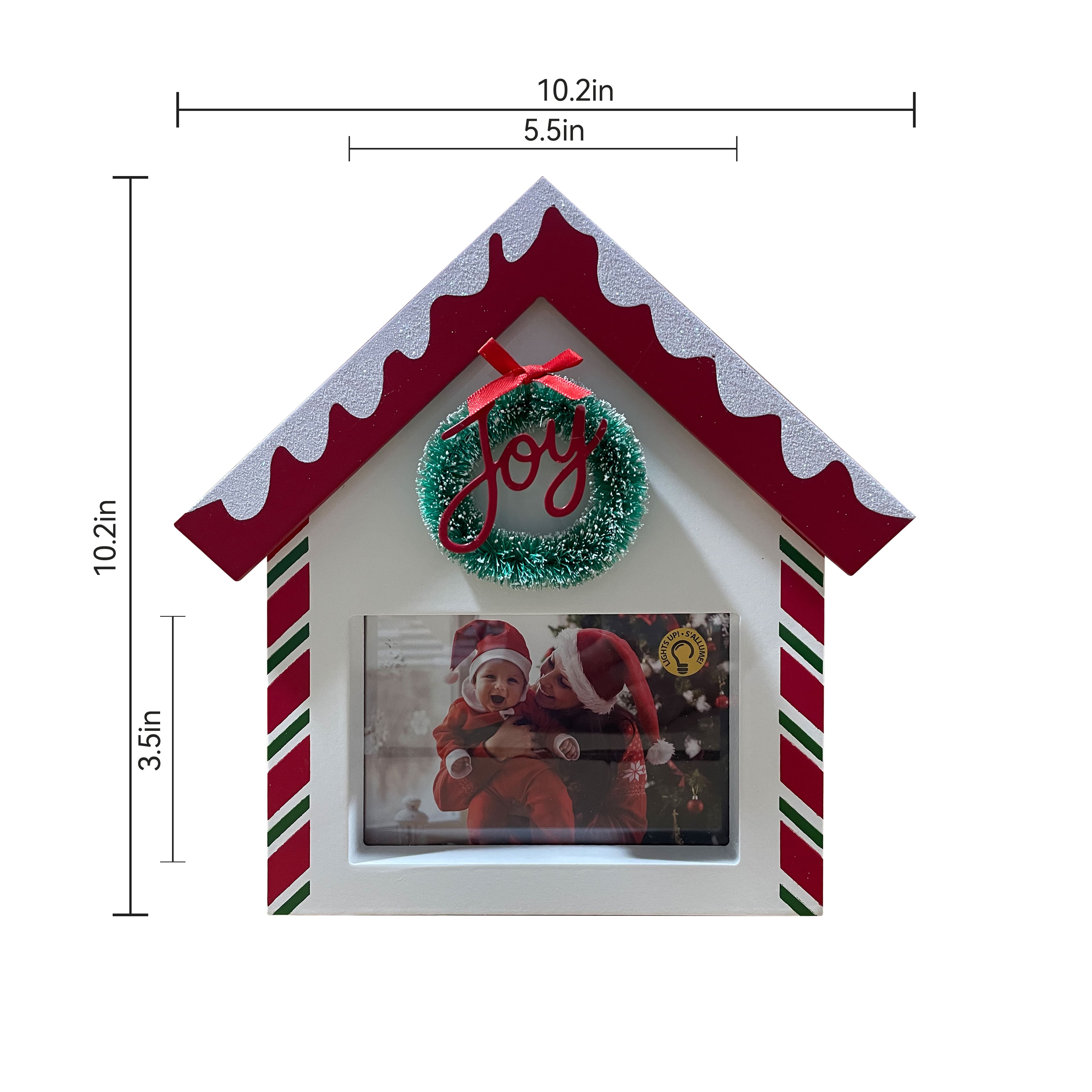 4&#x22; x 6&#x22; Peppermint House Light-Up Tabletop Frame by Studio D&#xE9;cor&#xAE;