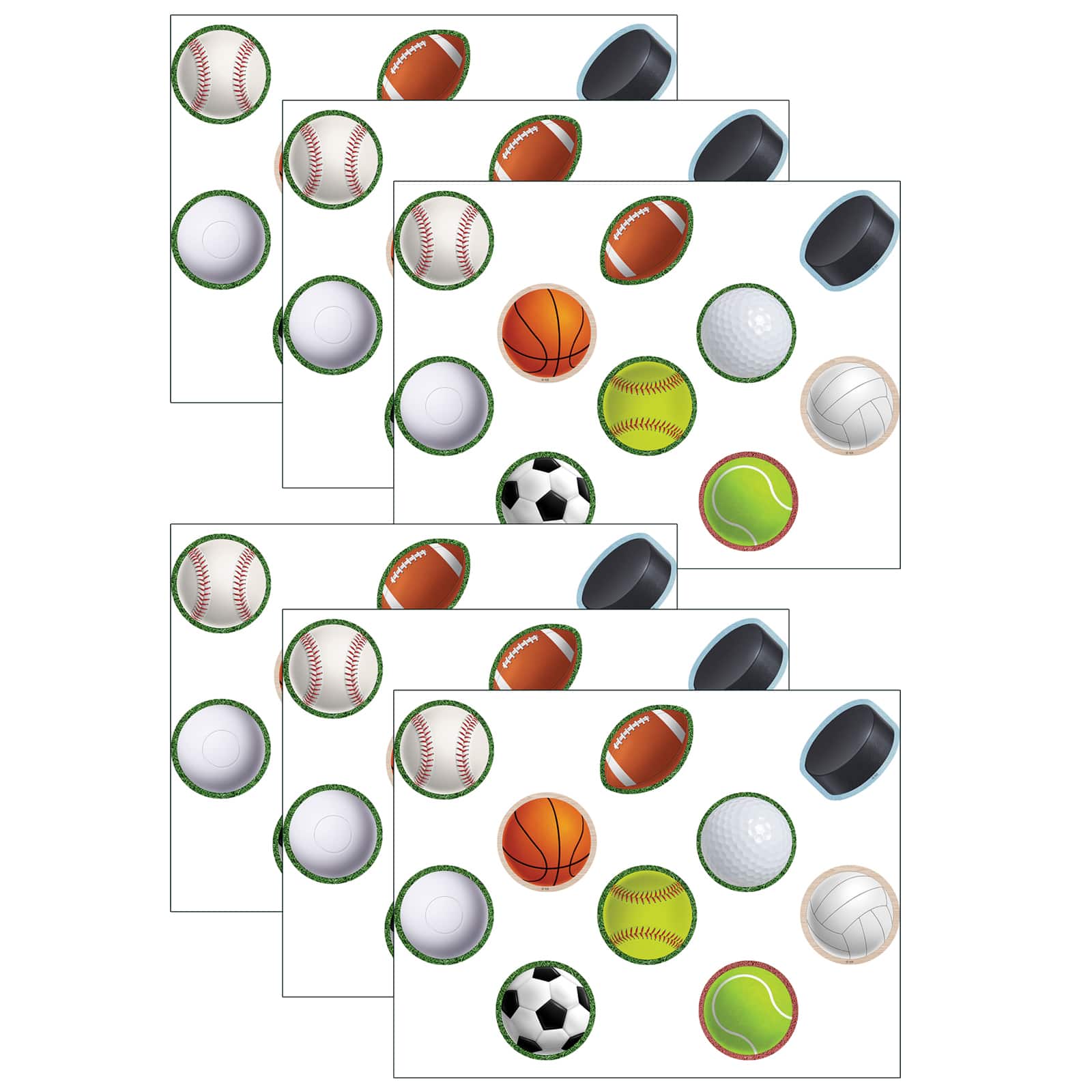 Teacher Created Resources Mini Sports Accents, 6 Packs of 36