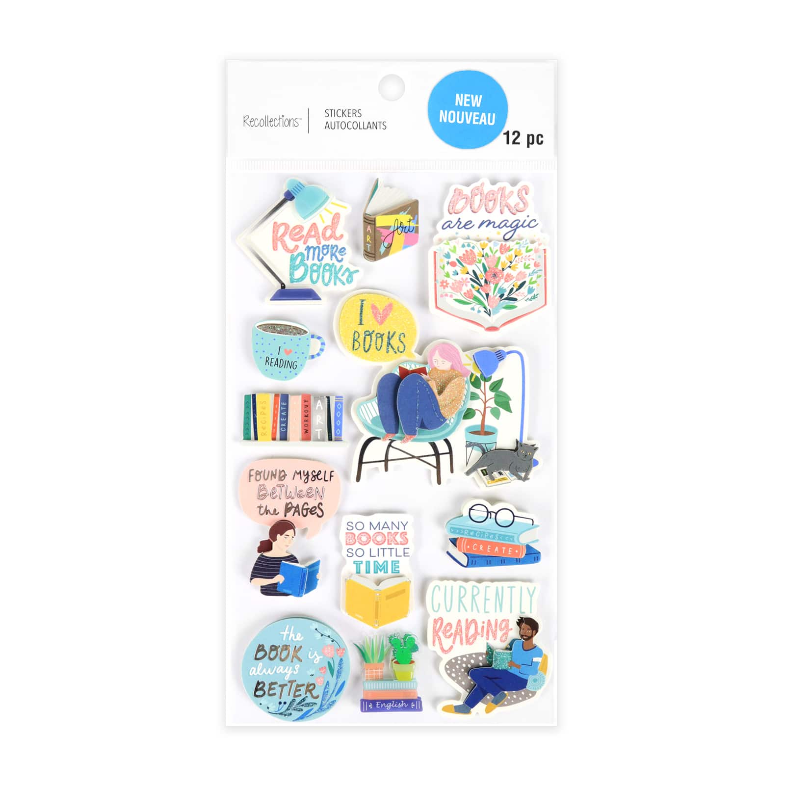 12 Pack: Reading Dimensional Stickers by Recollections™