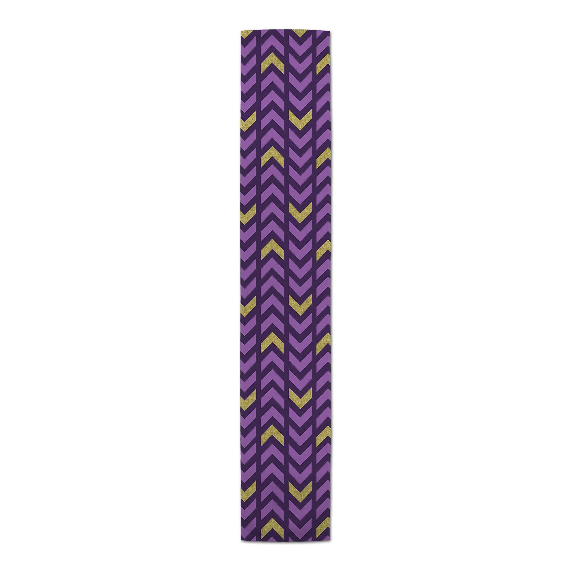 Purple &#x26; Gold Chevron Outdoor Table Runner