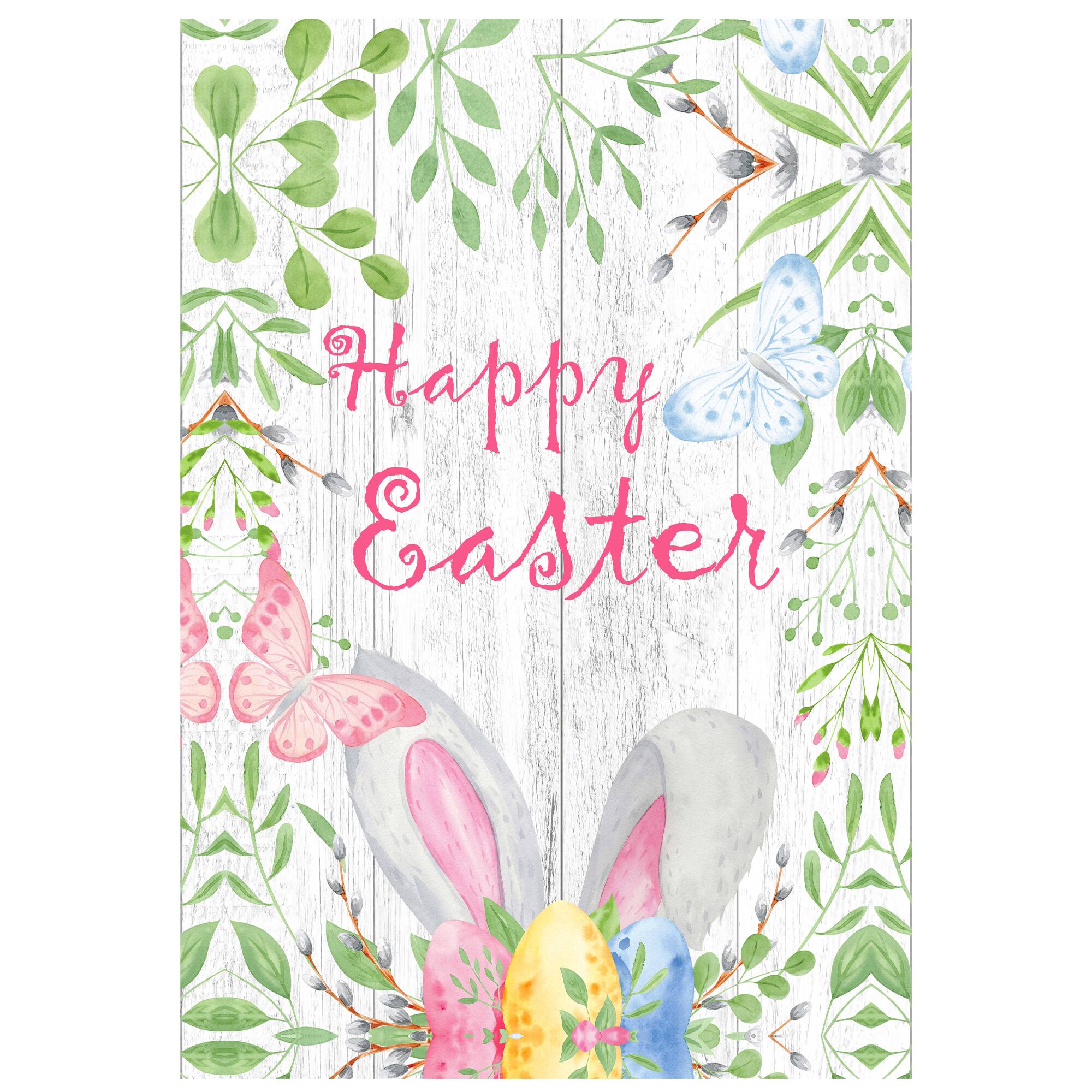 Happy Easter Bunny Ears Outdoor House Flag 28" x 40"
