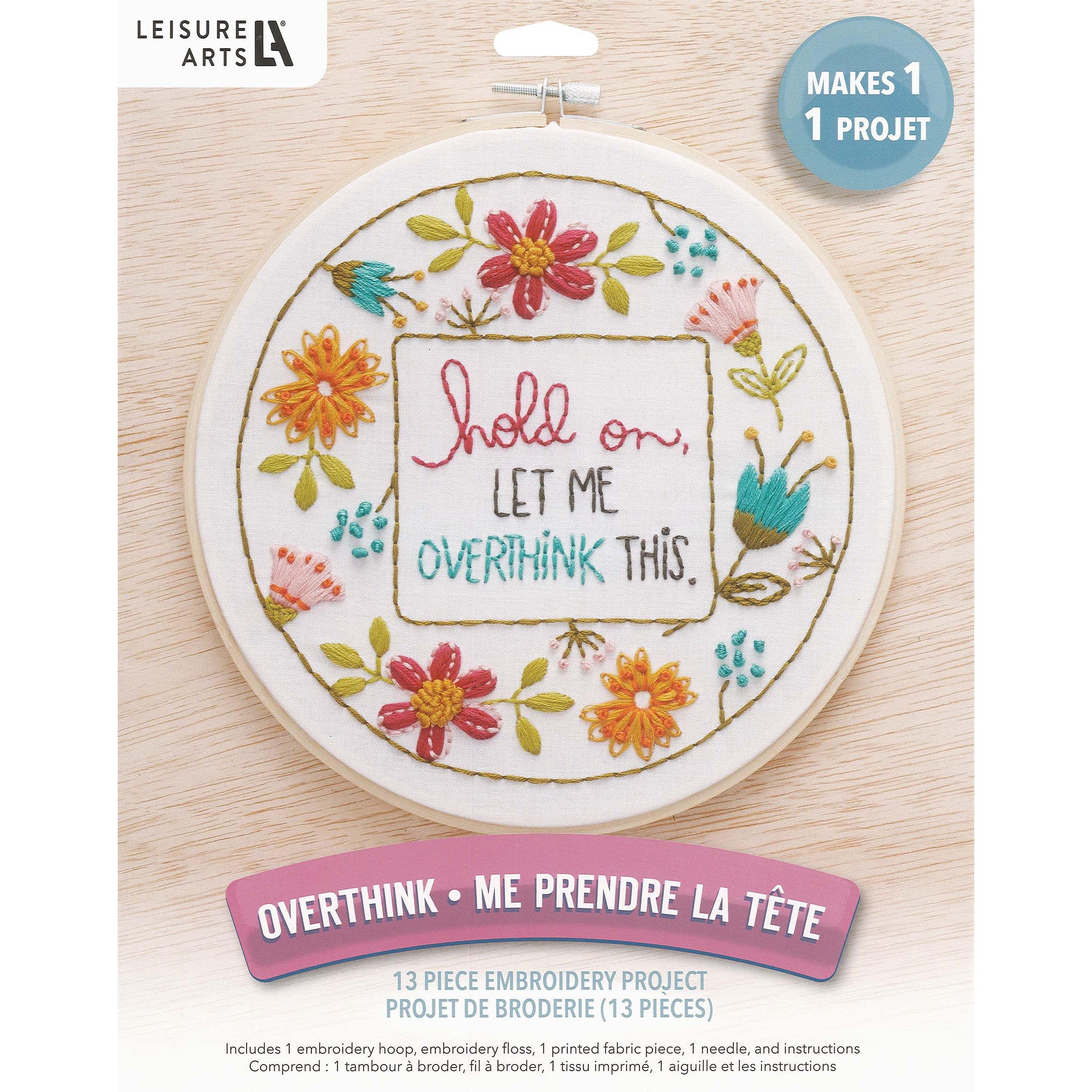 Leisure Arts&#xAE; 8&#x22; Overthink Embroidery Kit