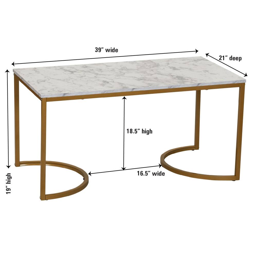 Household Essentials 39" Half Moon Rectangular Coffee Table