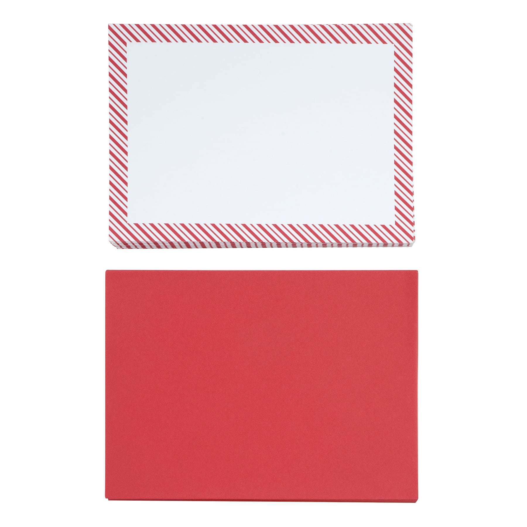 5&#x22; x 7&#x22; Red &#x26; White Slant Stripes Border Cards &#x26; Envelopes, 24ct. by Recollections&#x2122;