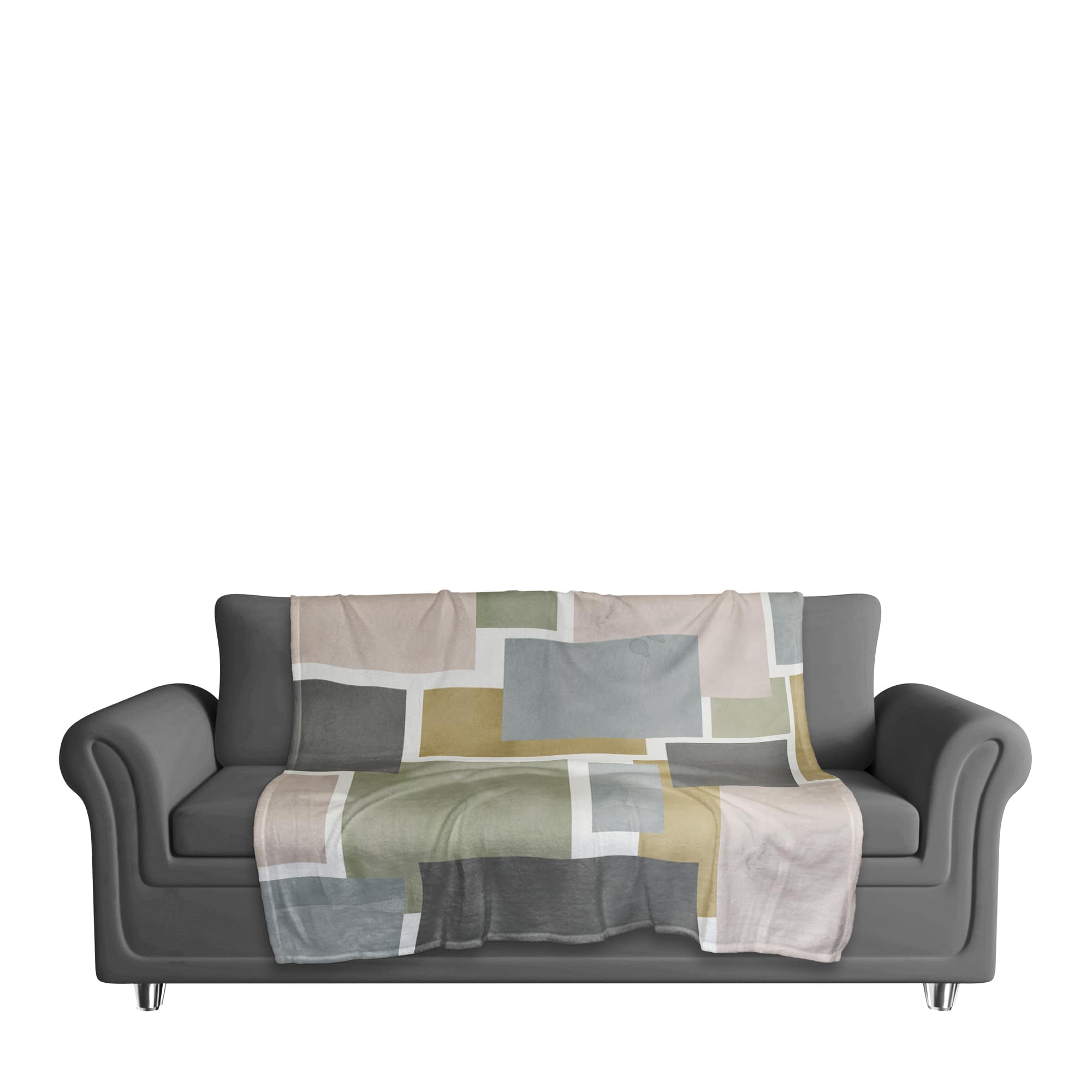 Muted Abstract Squares 50" x 60" Coral Fleece Blanket