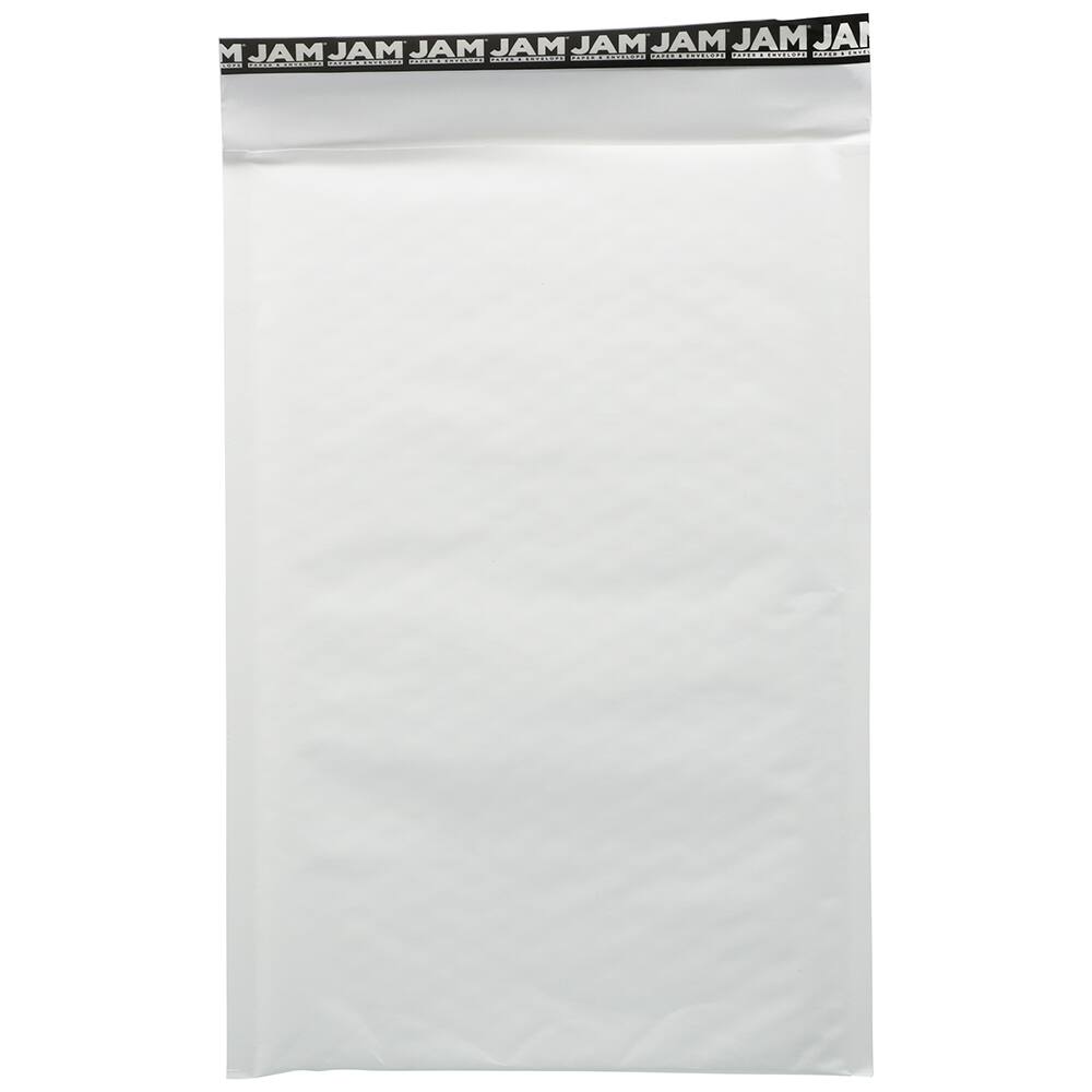 JAM Paper 8.5&#x22; x 13&#x22; White Kraft Bubble Lite Padded Mailers, 25ct.