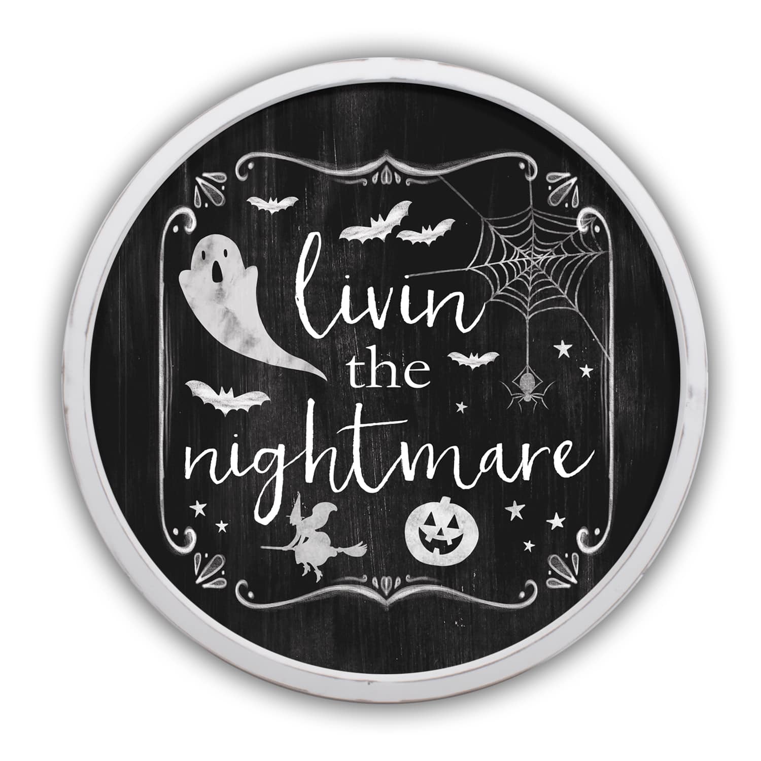 Livin the Nightmare Round Framed Print