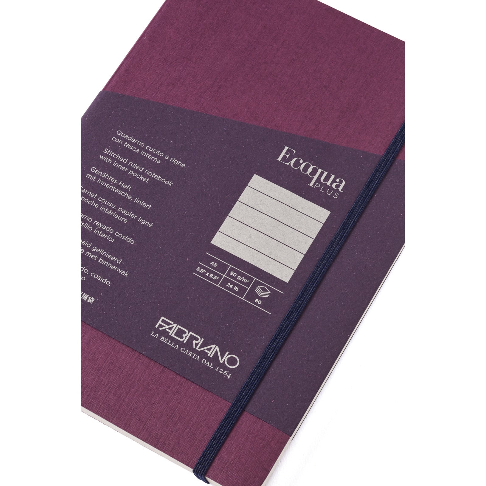 Fabrian&#xAE; EcoQua Plus A5 Lined Stitch-Bound Notebook