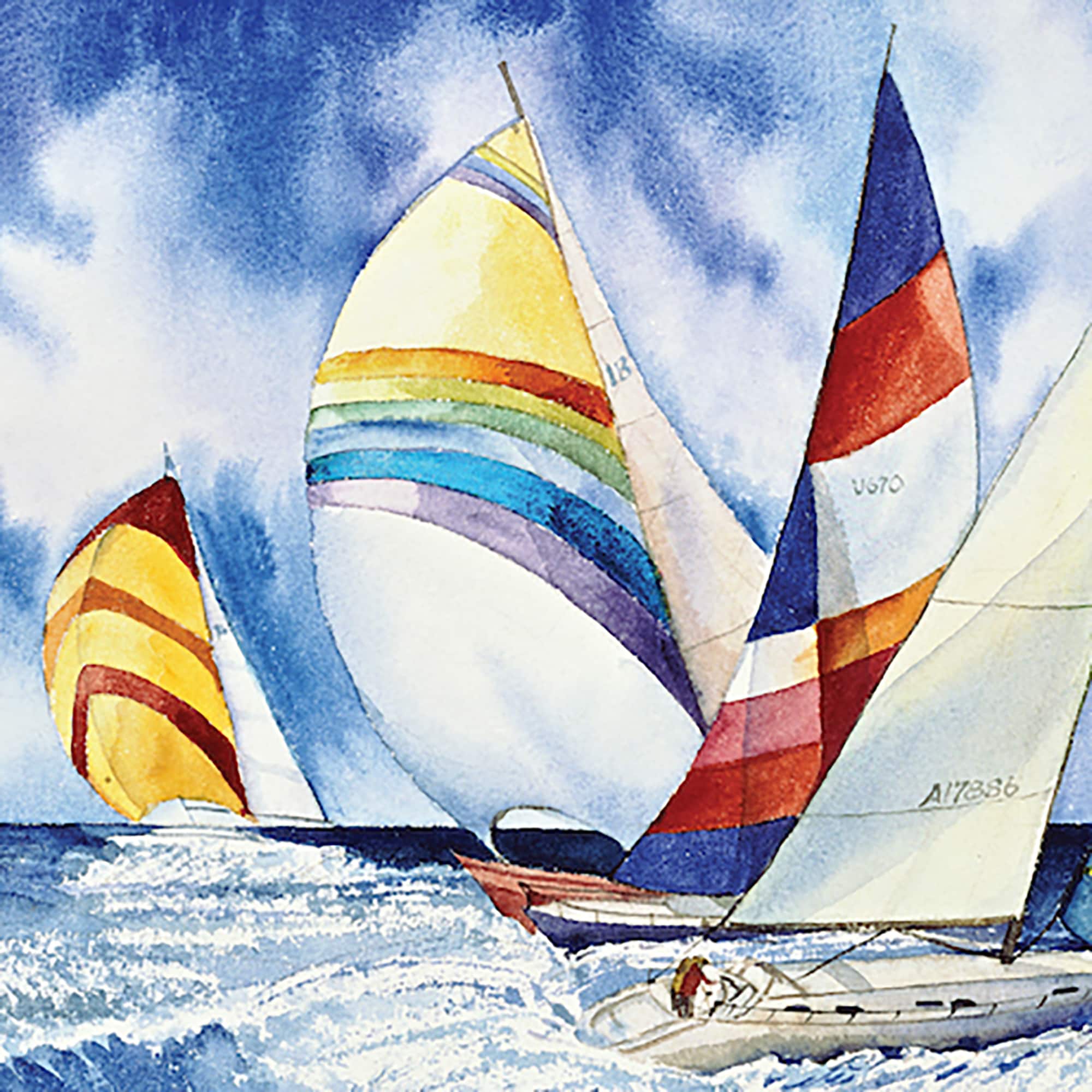 Hart Puzzles Sailboats, Sailboats, Sailboats by Kathleen Parr McKenna 1,000 Piece Jigsaw Puzzle
