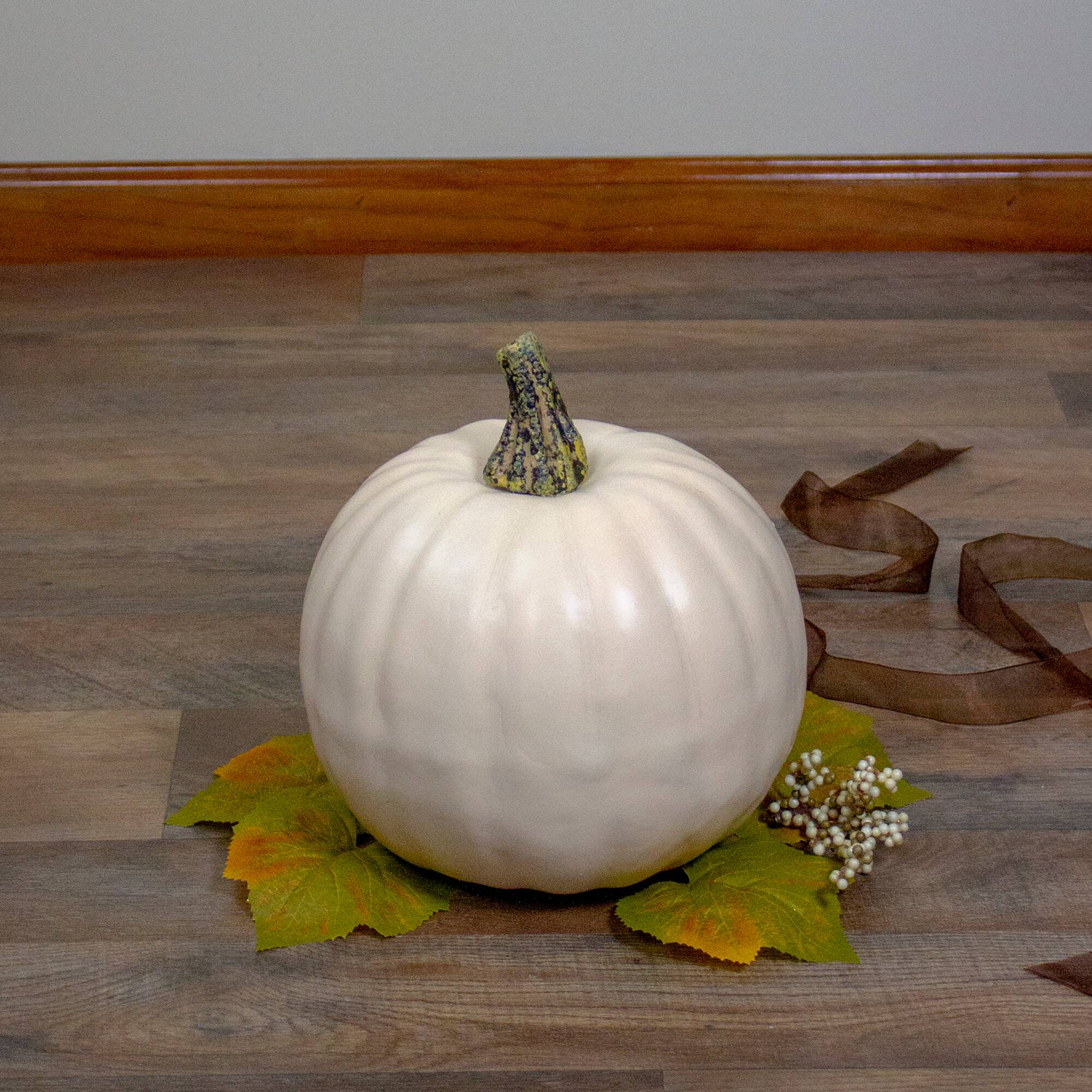 8.5&#x22; Cream Pumpkin Tabletop D&#xE9;cor