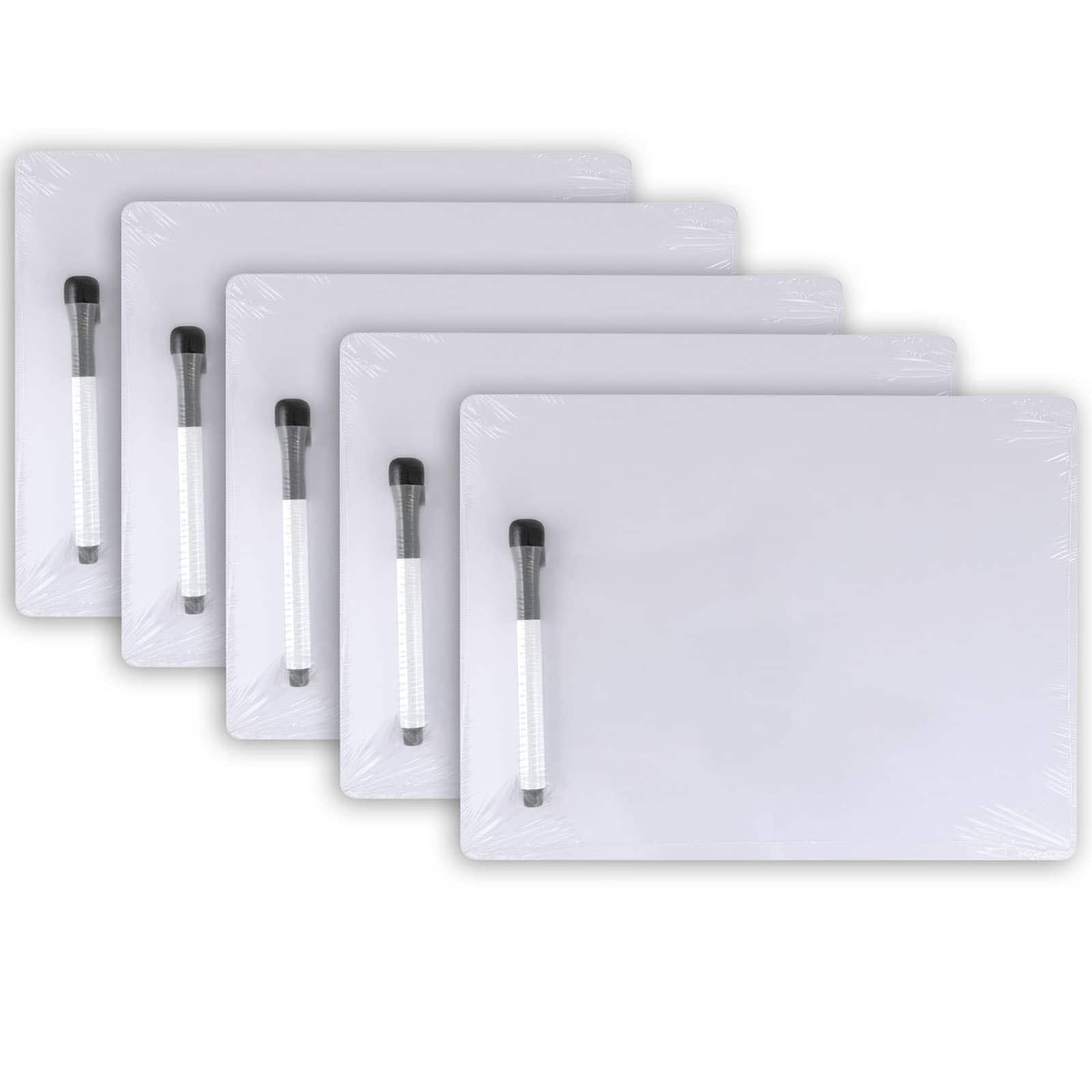 Pacon 5 Pack 9" x 12" 1-Sided, Plain, Dry Erase Whiteboards