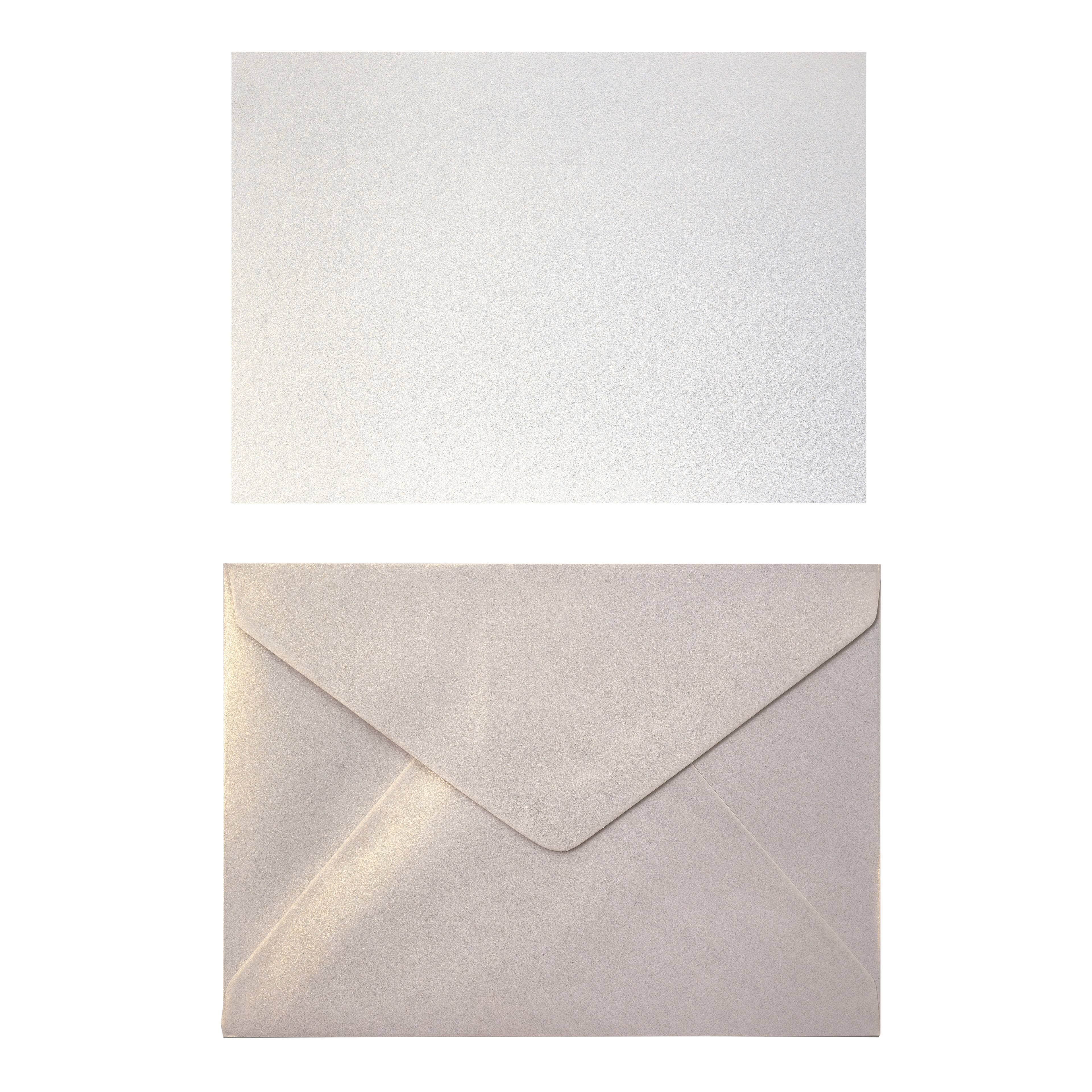 12 Packs: 10 ct. (120 total) White Shimmer Cards & Envelopes by Recollections™, 5" x 7"