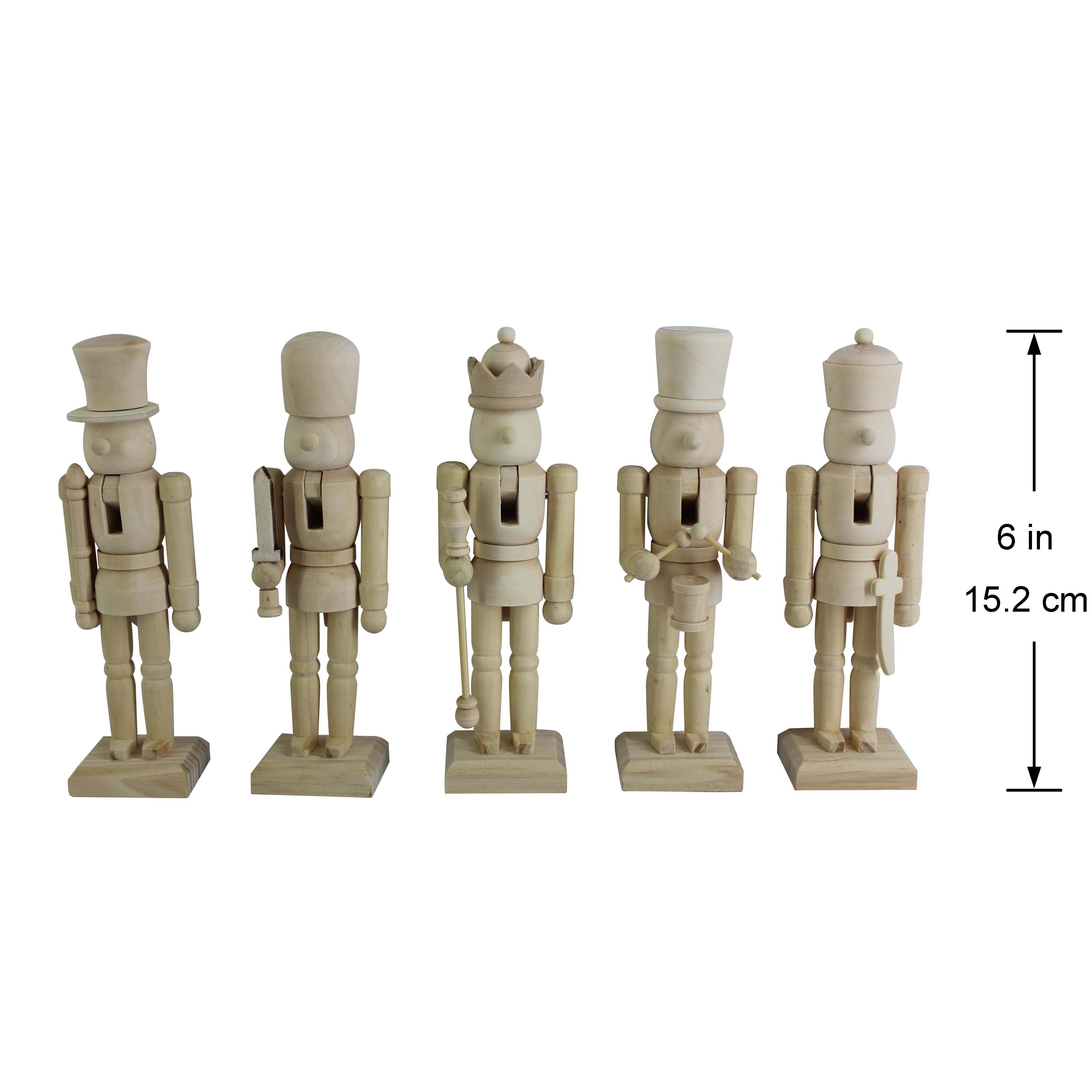 6&#x22; Classic 5 Piece DIY Pinewood Nutcracker Set by Make Market&#xAE;