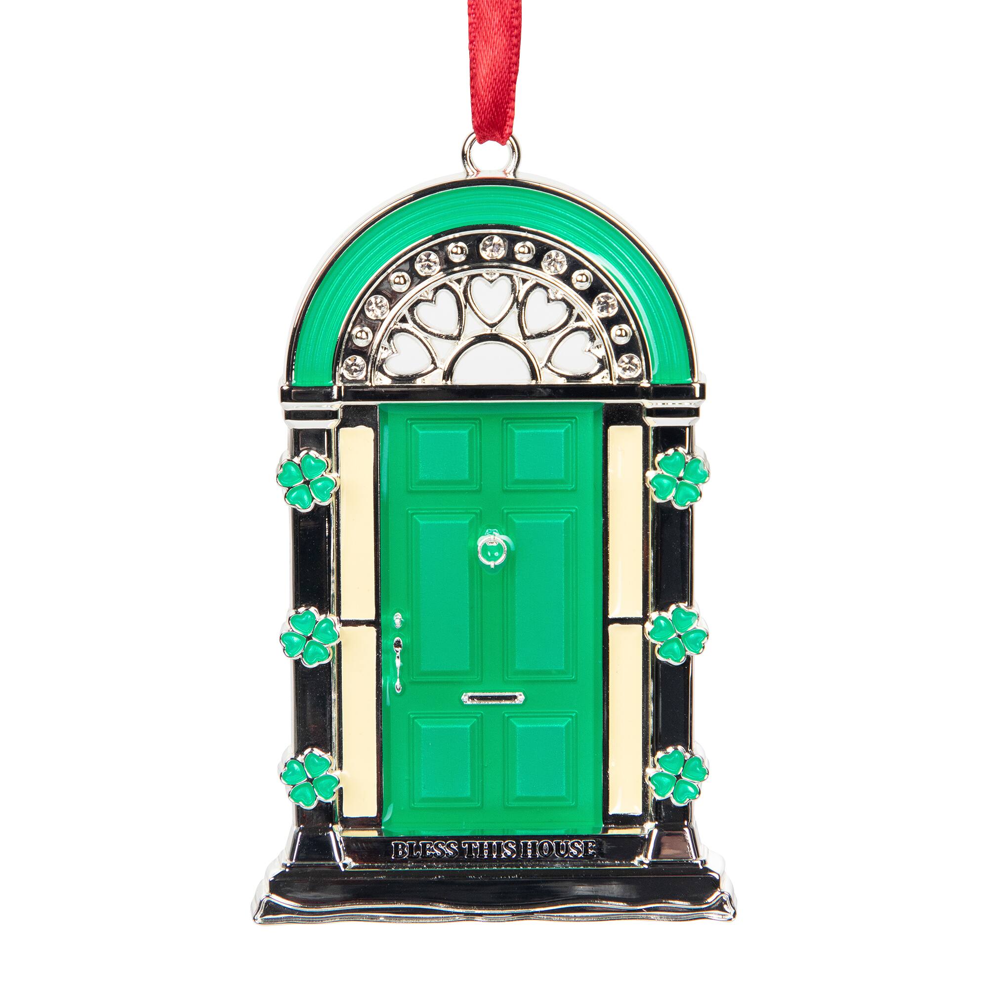 Bless This House Irish Shamrock Door Christmas Ornament - 3.75"