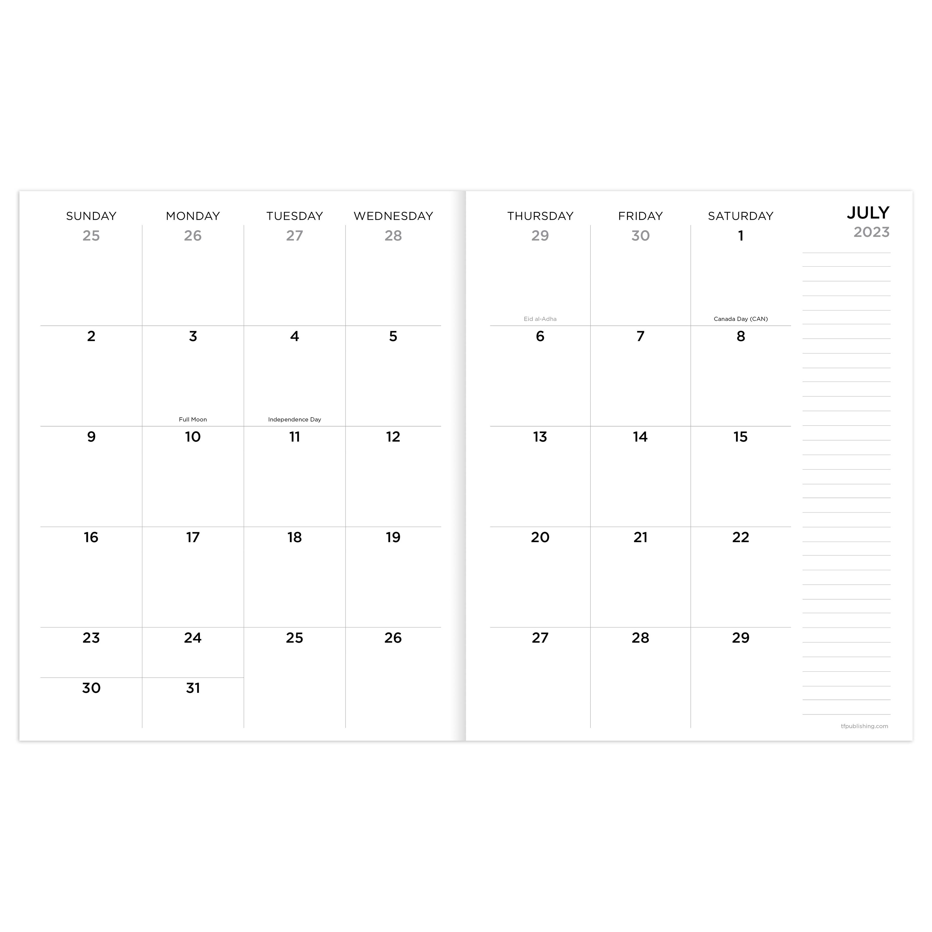 TF Publishing 2023-2024 Radiant Sun Medium Monthly Planner