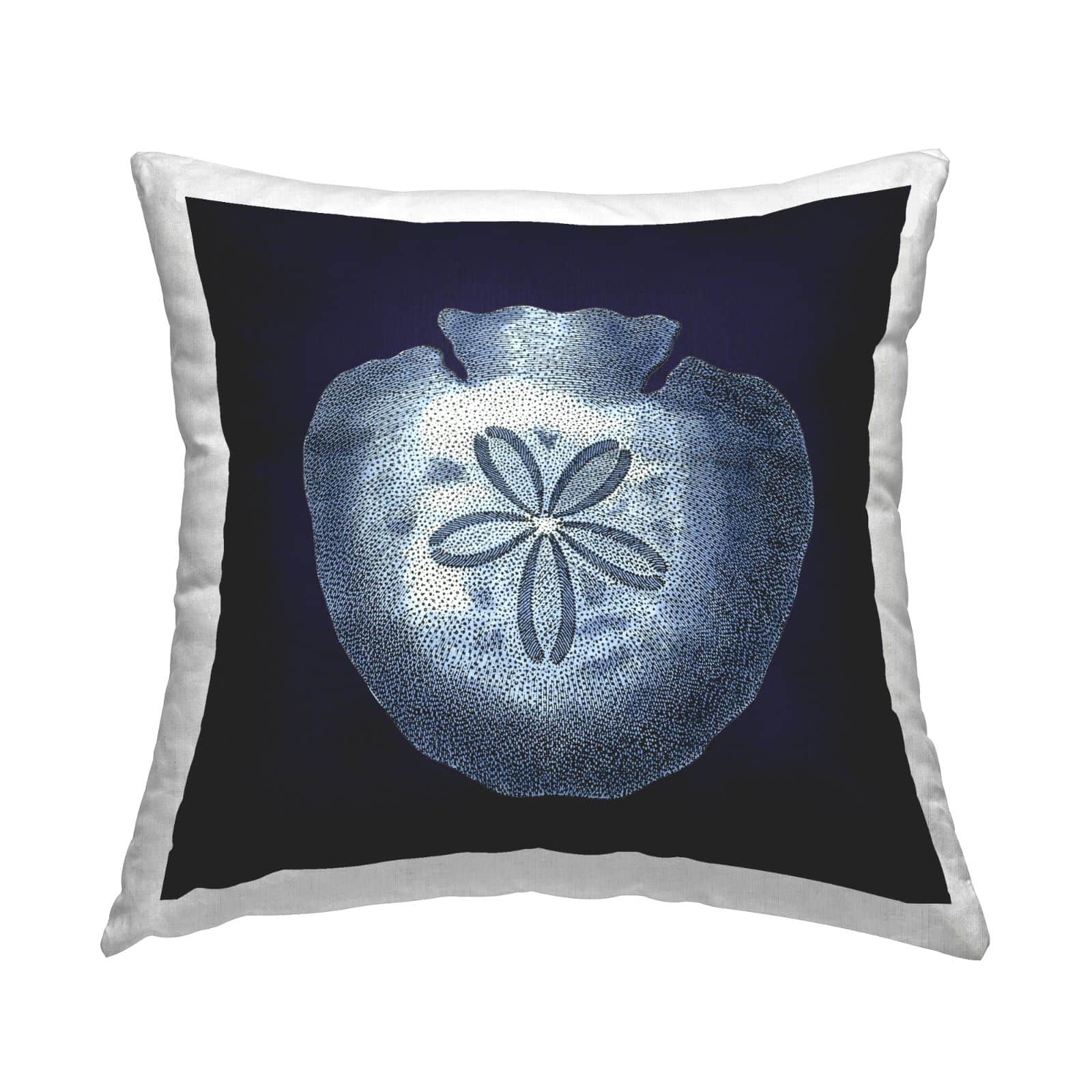 Stupell Industries Distressed Navy and White Sand Dollar Throw Pillow 18" x 18"