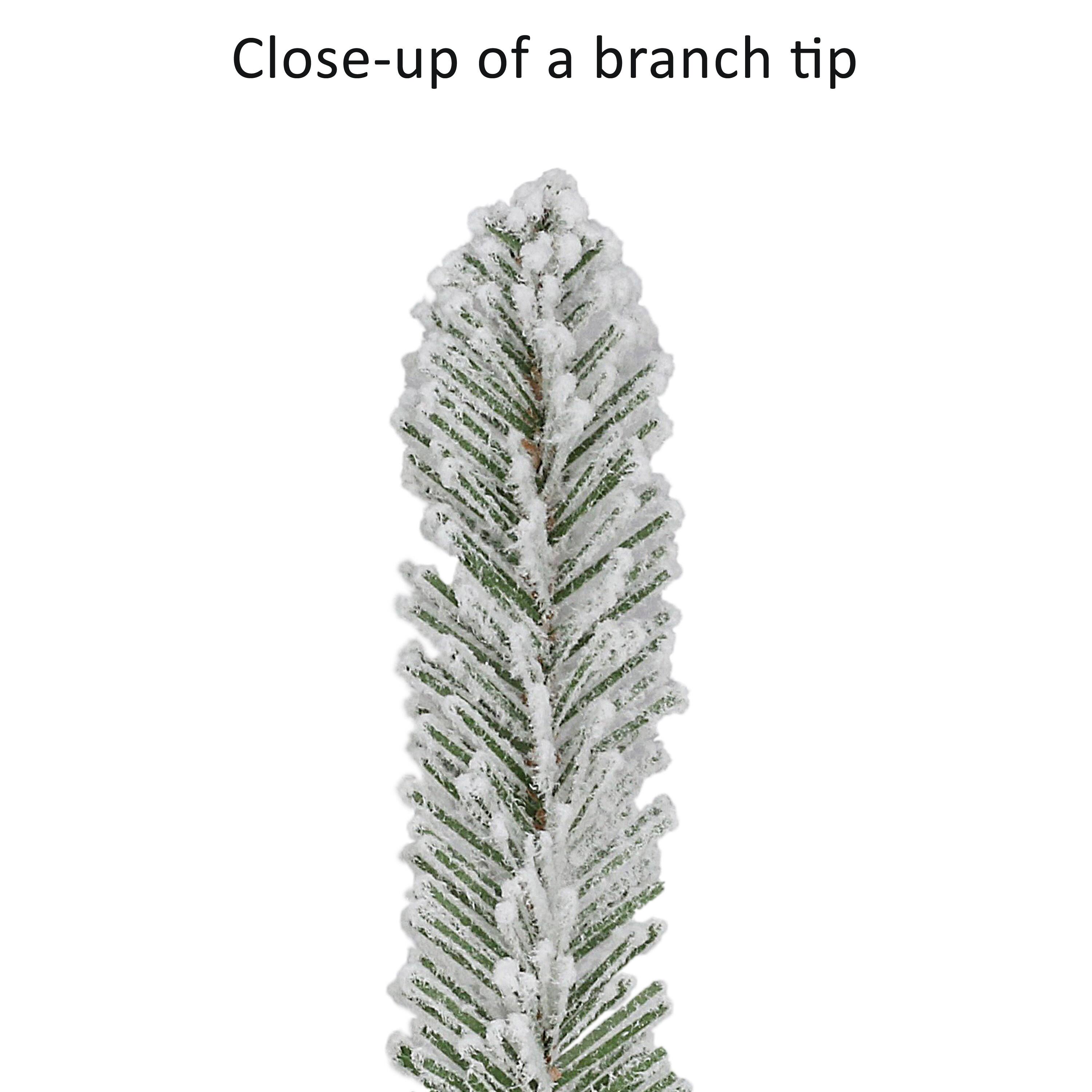 9ft. Pre-Lit Slim Flocked Royal Majestic Artificial Spruce Christmas Tree, Clear Lights