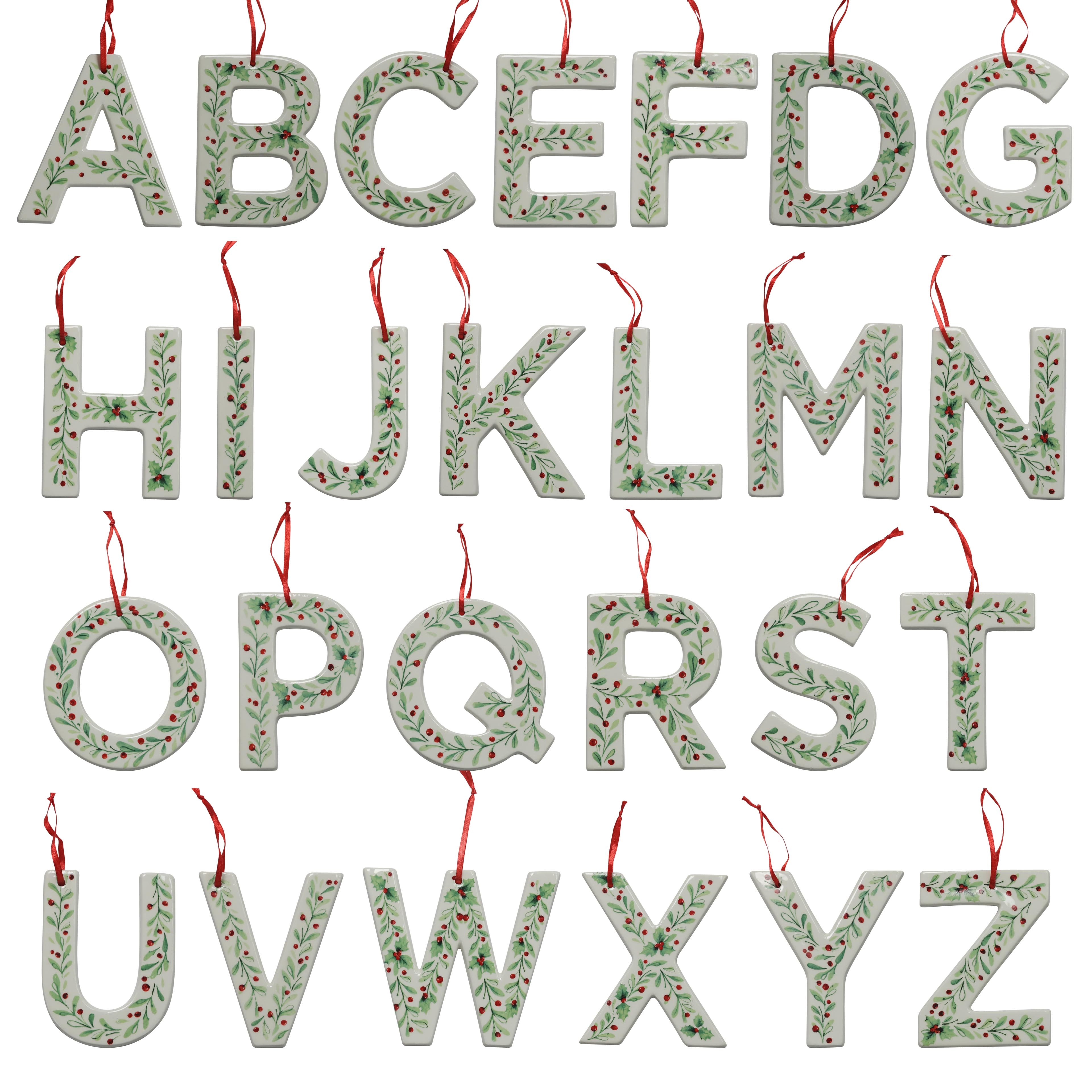 Assorted Christmas Berry Hanging Monogram D&#xE9;cor by Ashland&#xAE;, 1pc.