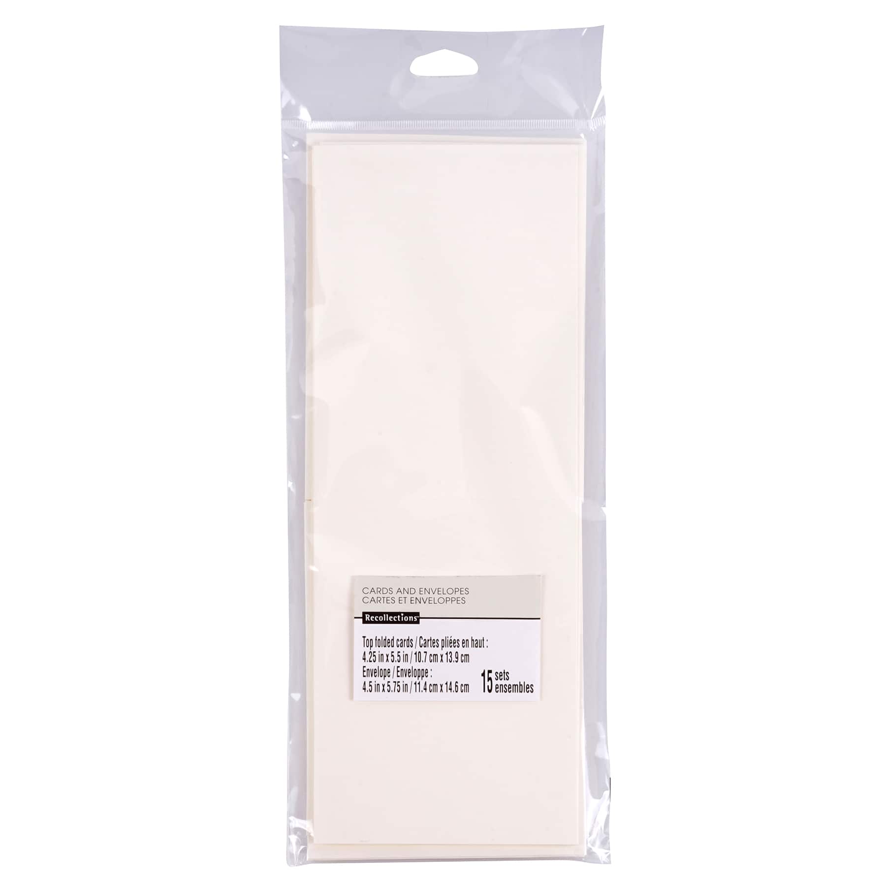 Ivory Top Folded Cards & Envelopes by Recollections™, 4.25" x 5.5"