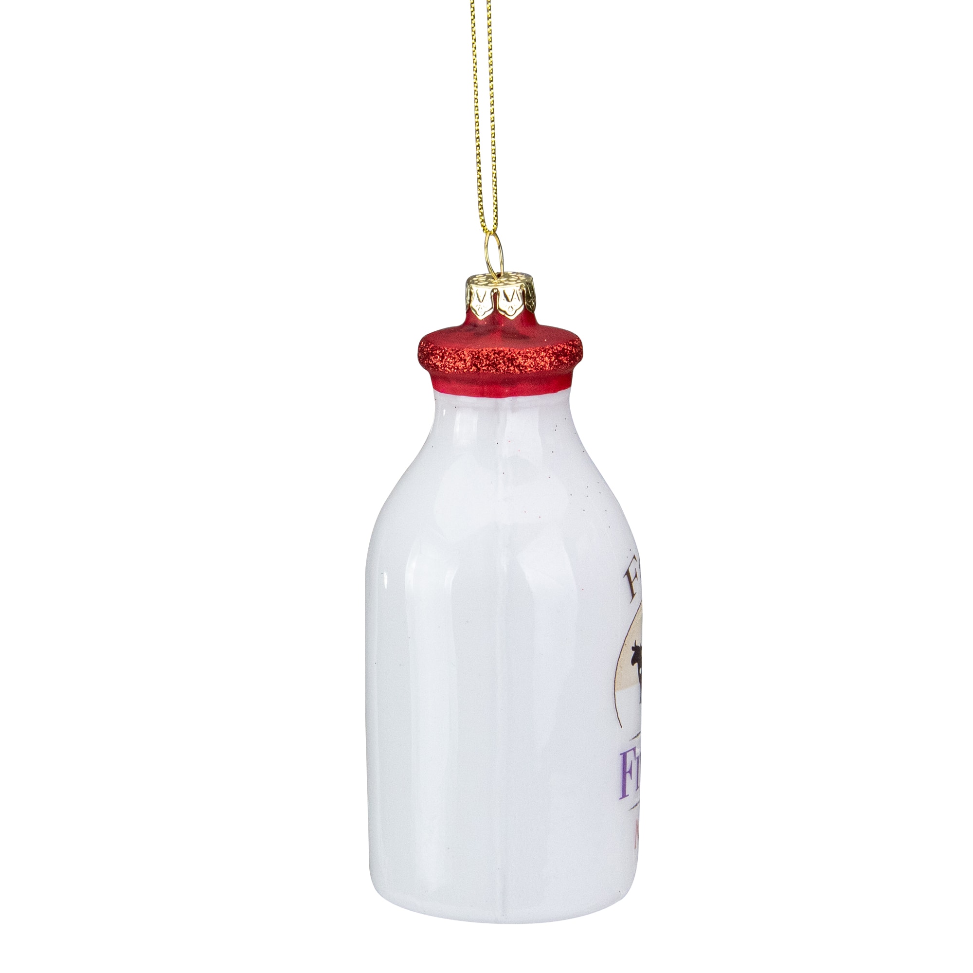 4.5&#x22; Farm Fresh Milk Glass Bottle Ornament