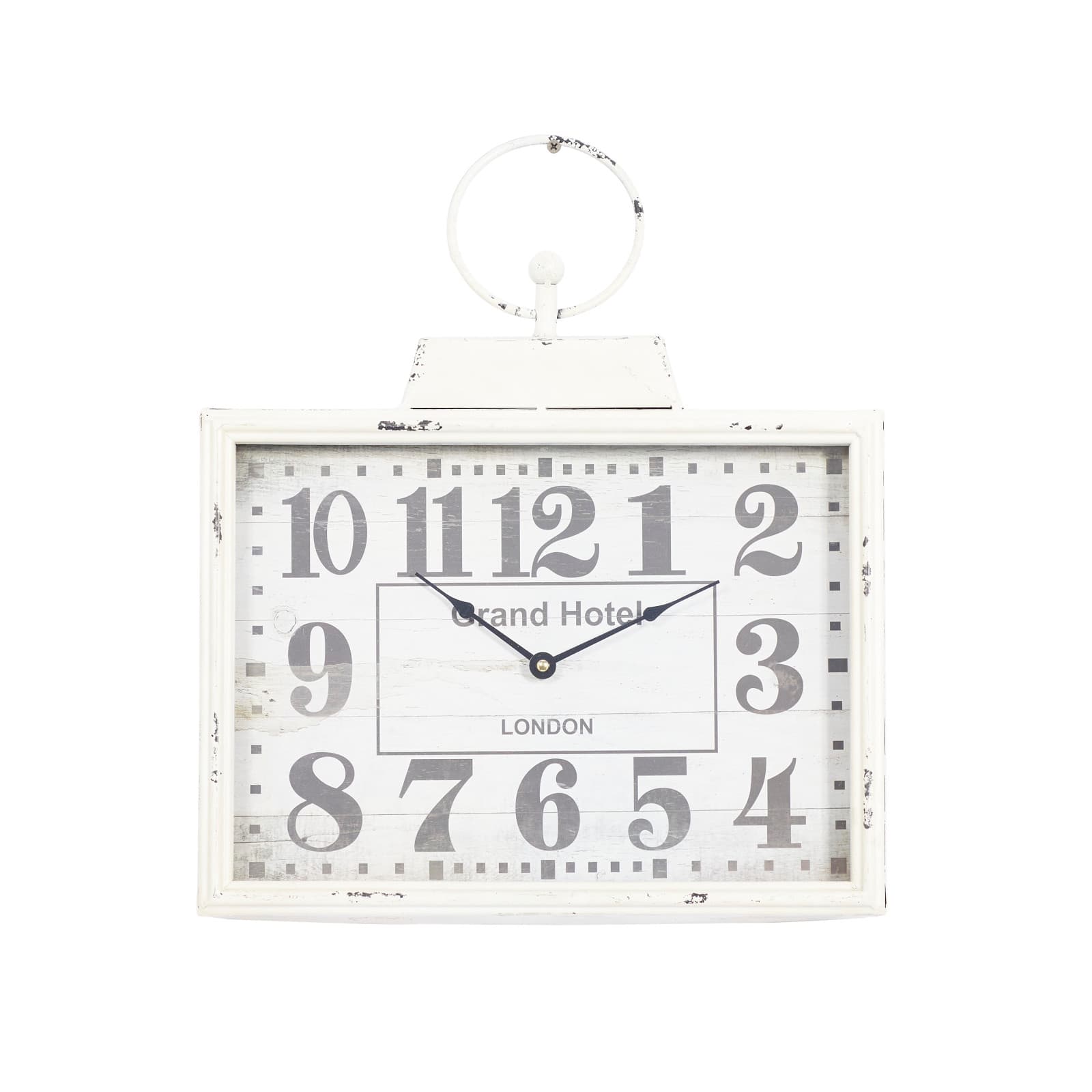16&#x22; White Metal Vintage Wall Clock