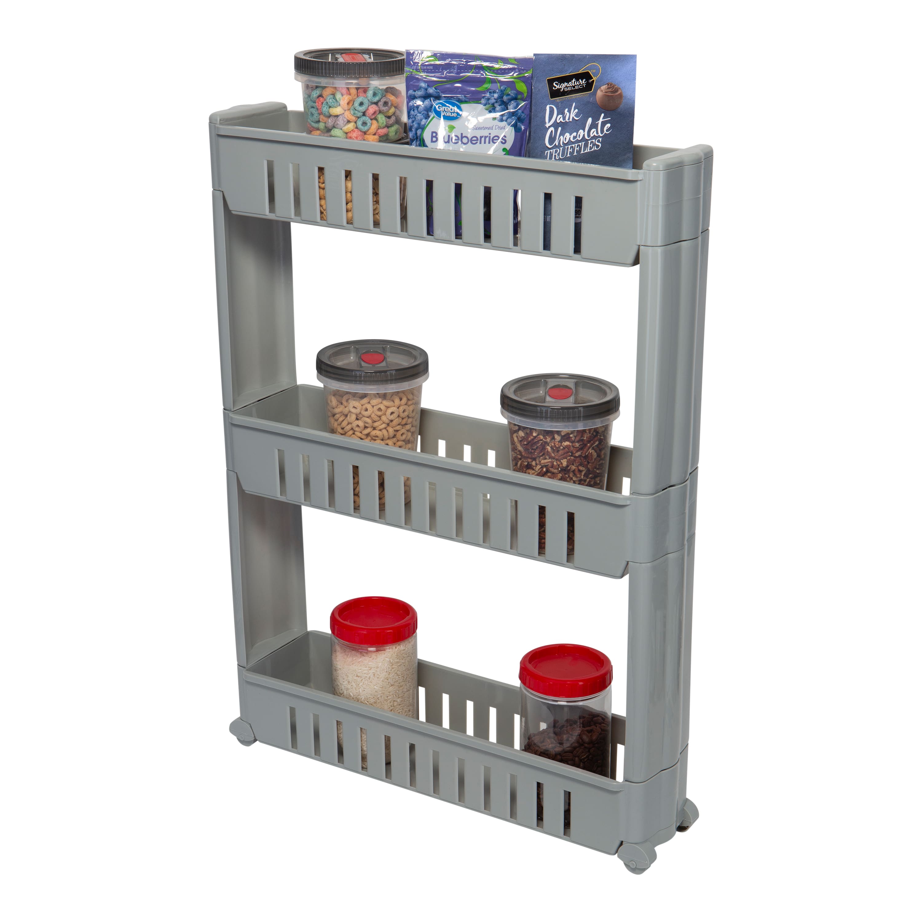 Simplify Gray 3-Tier Slim Slide Out Storage Cart