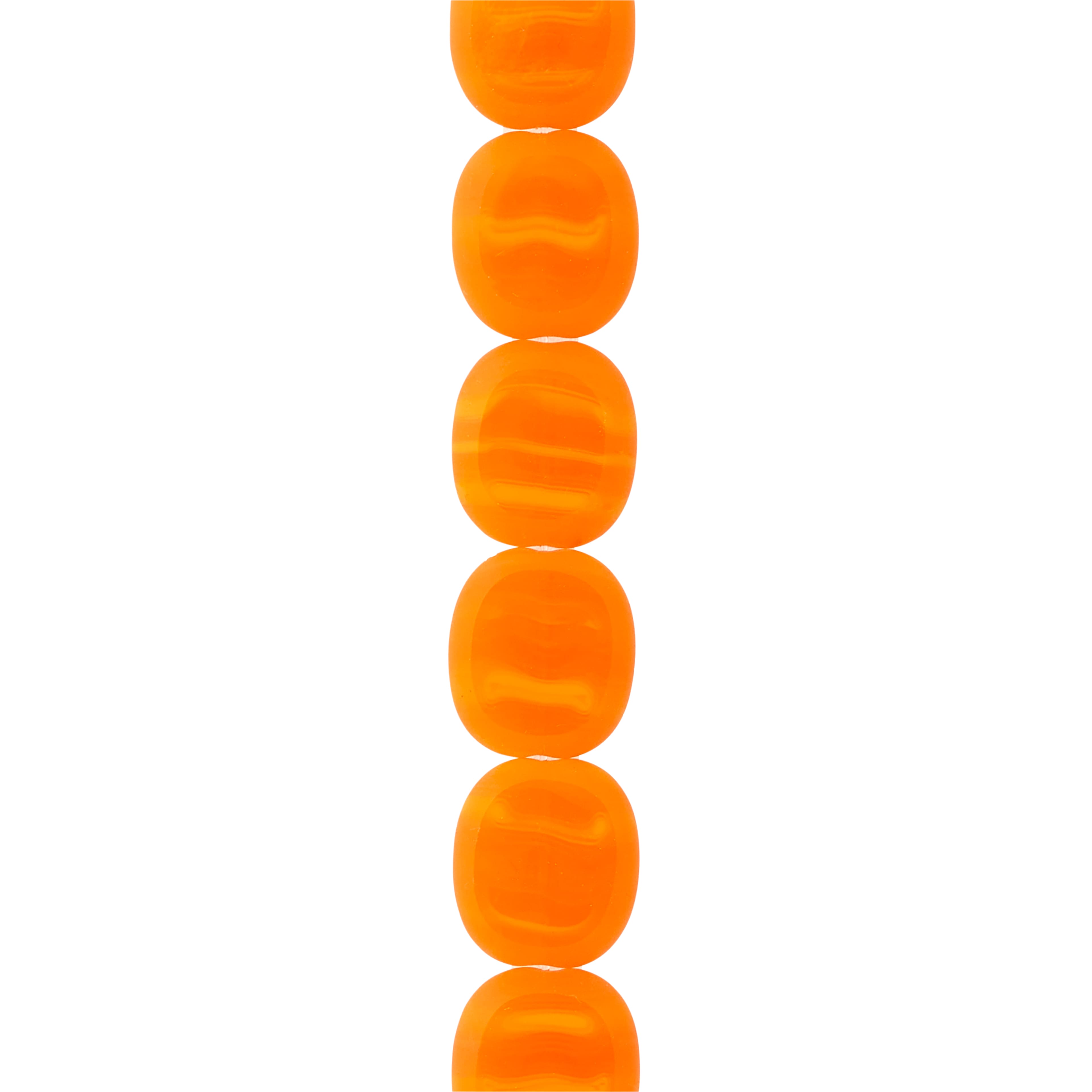 Bead Gallery Orange Czech Glass Lentil Beads, 14mm