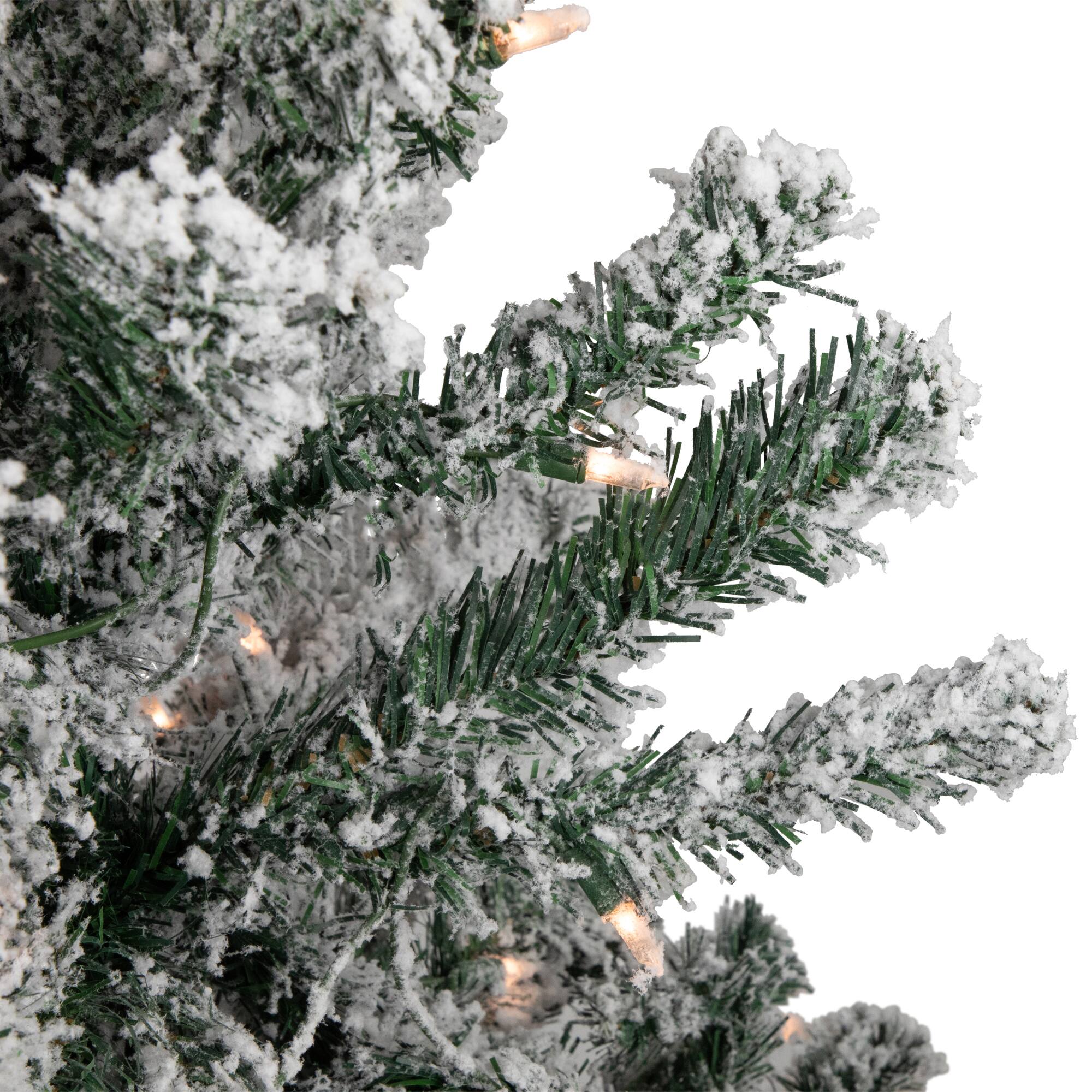 4ft. Pre-Lit Flocked Pine Artificial Christmas Tree, Clear Lights