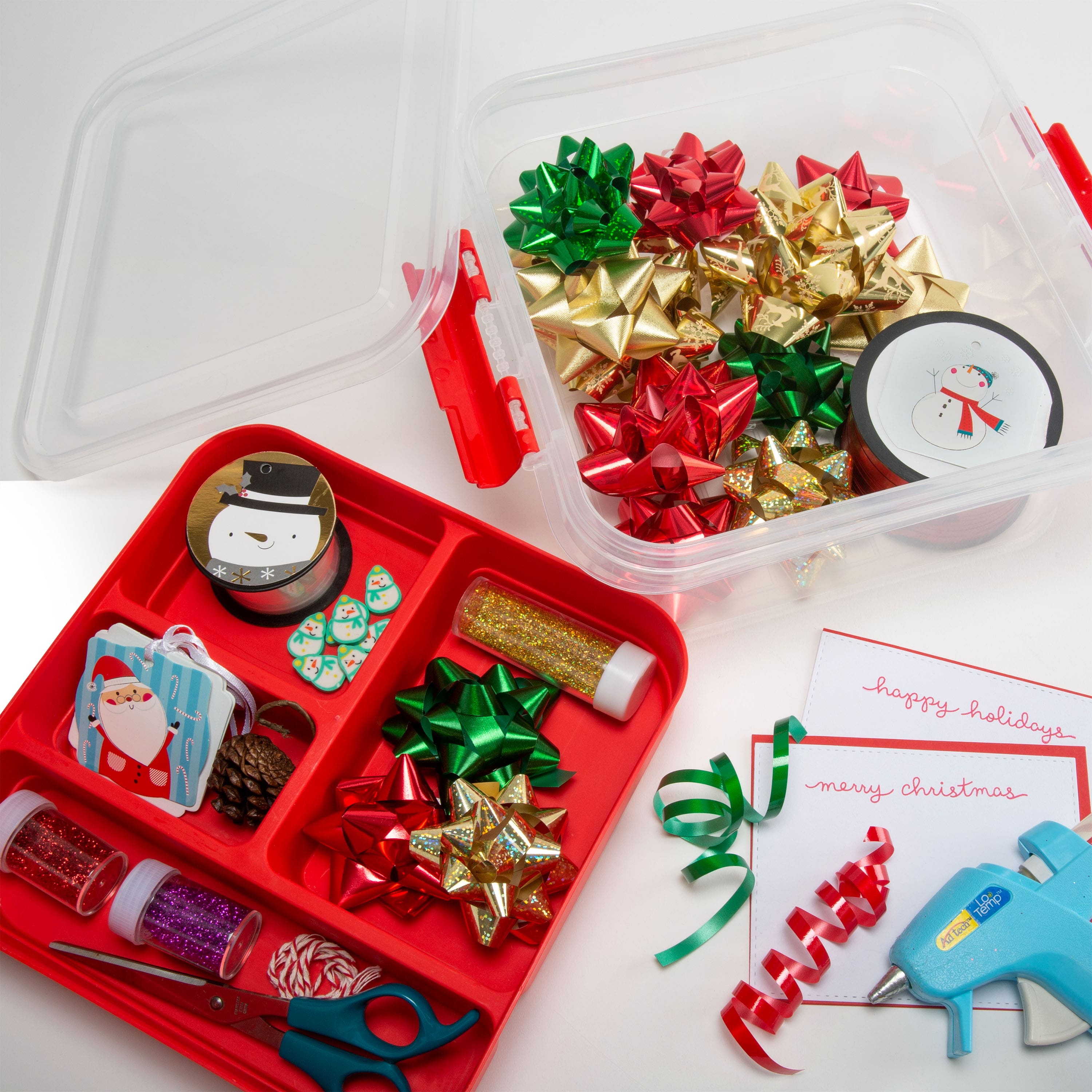 Simplify Red 2-Tier Gift Supply Storage Box