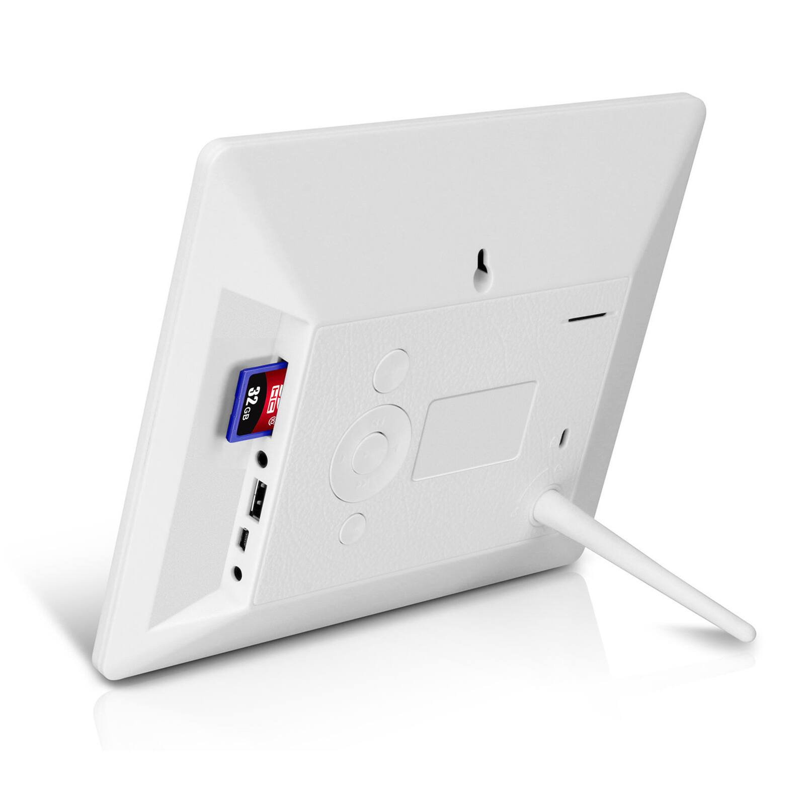 Aluratek White 8&#x22; x 7&#x22; WiFi Digital Photo Frame with Touchscreen, LCD Display &#x26; 16GB Memory