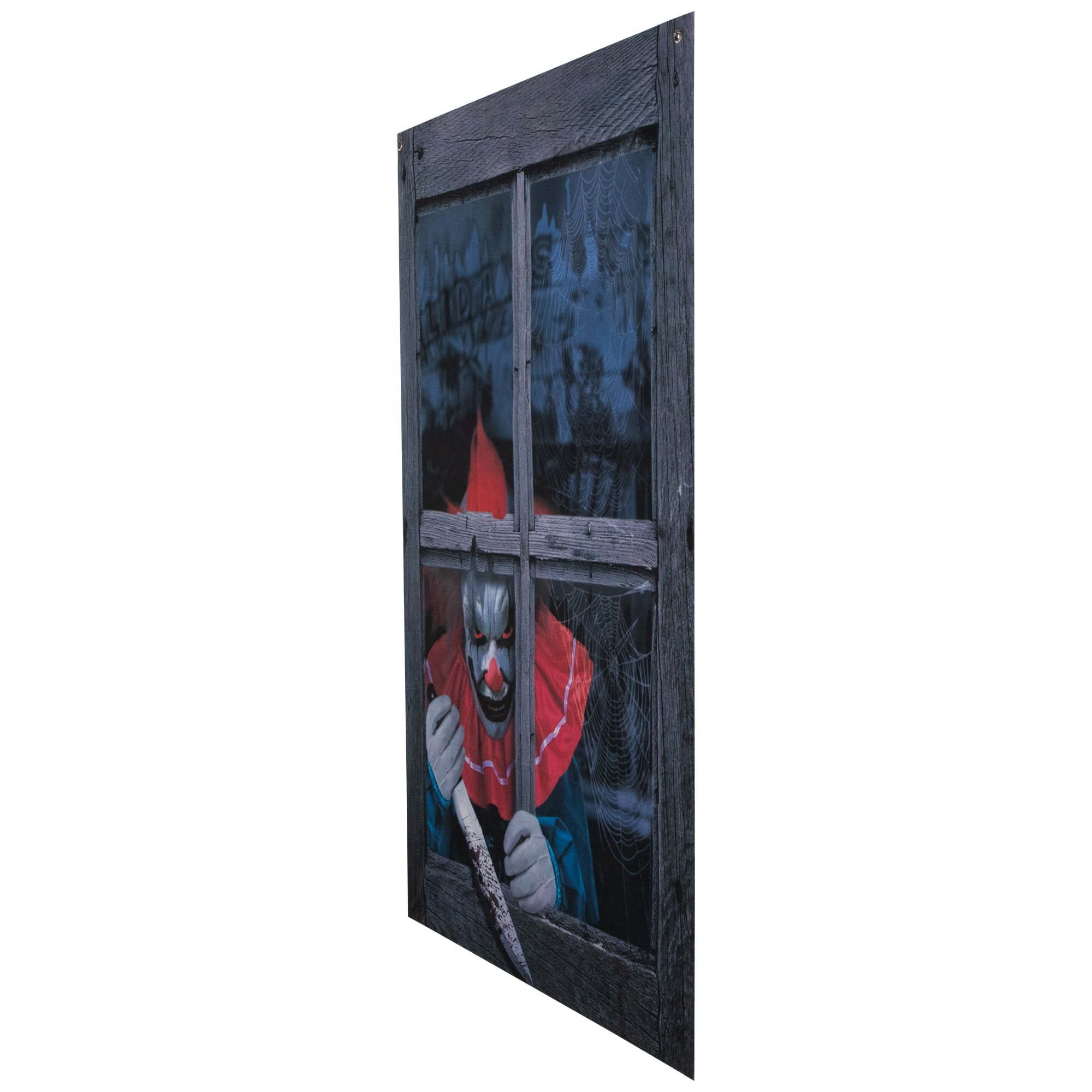 47&#x22; Creepy Clown Scary Window Halloween Decoration