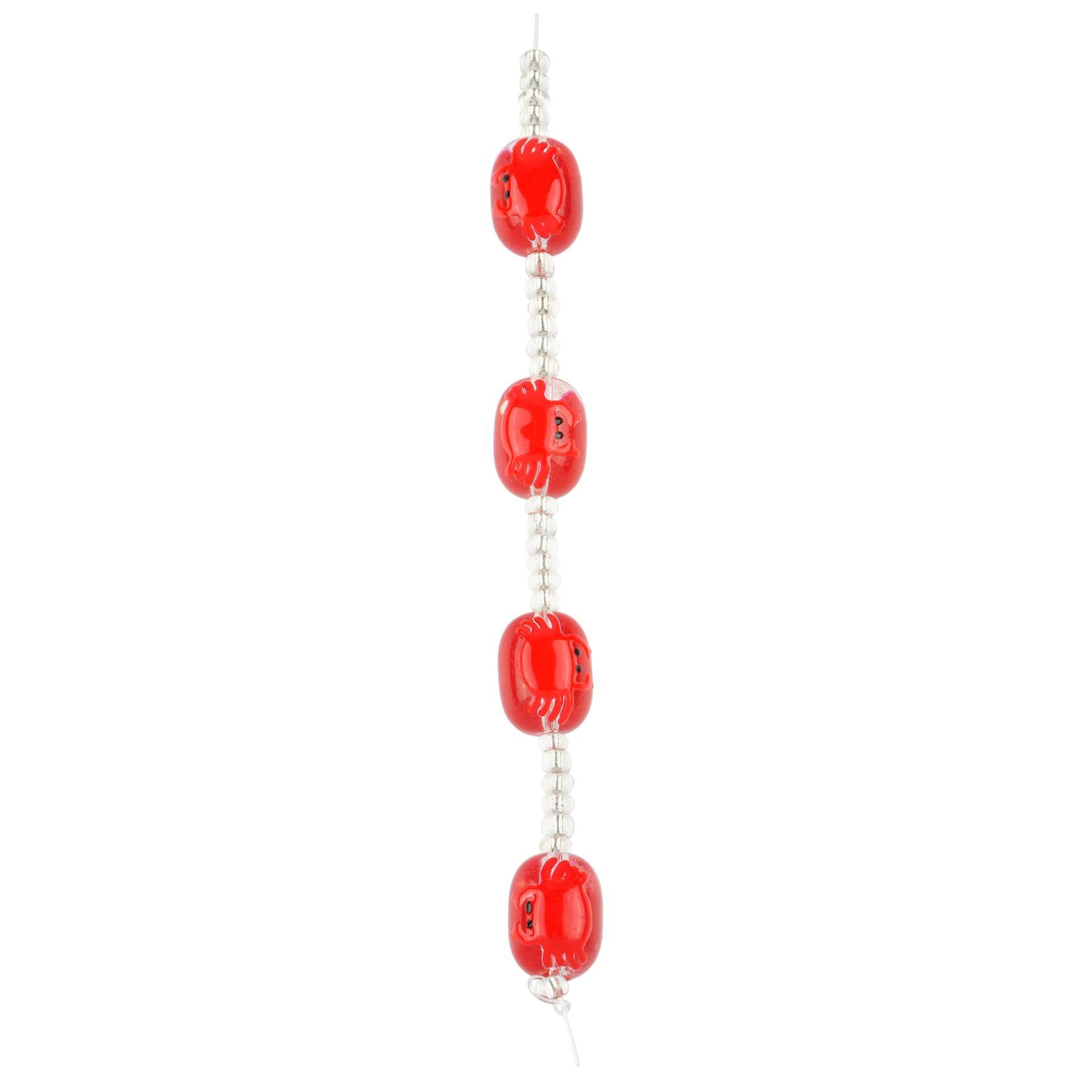 Red Crab Painted Glass Beads by Bead Landing&#x2122;