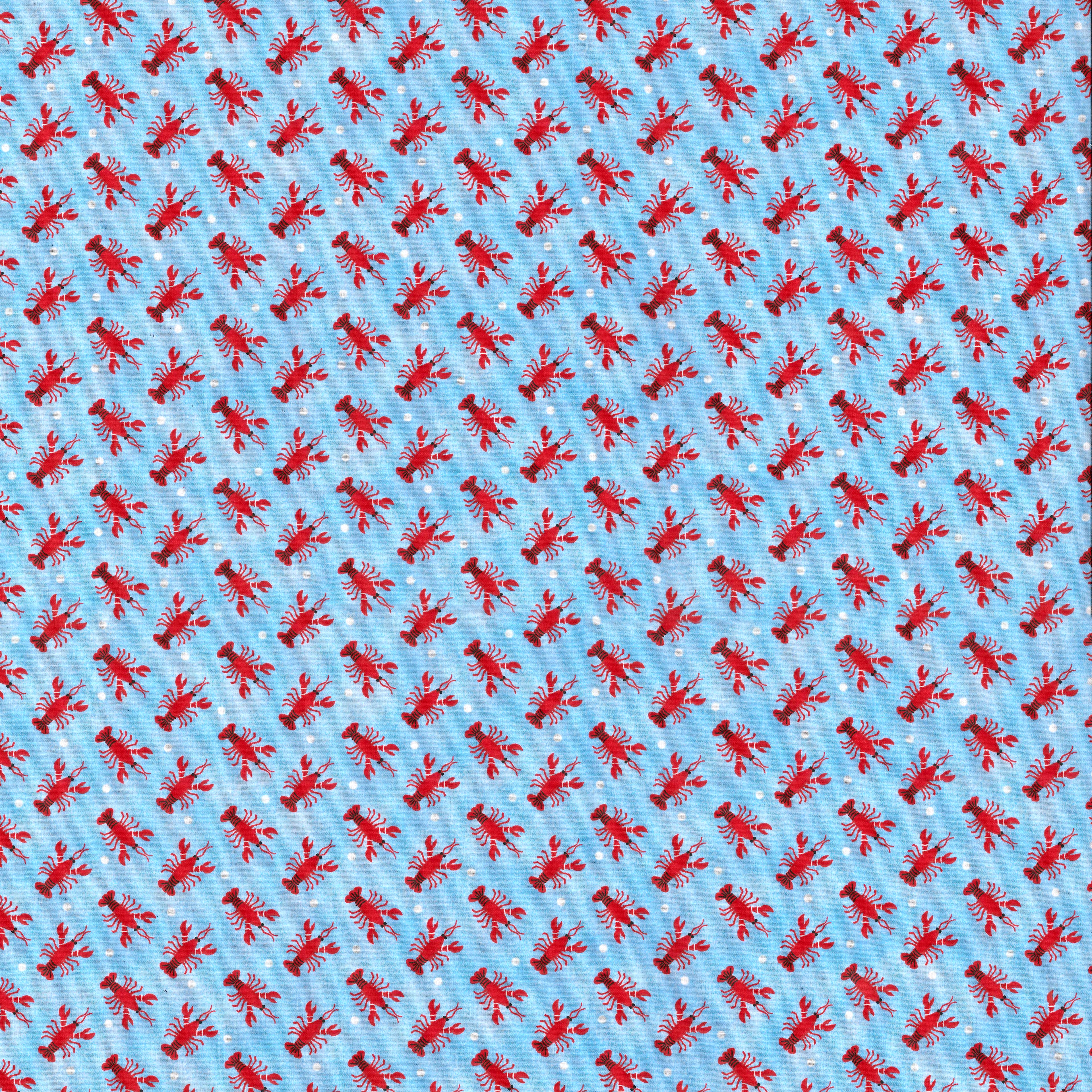 Fabric Traditions Light Blue Lobsters Cotton Fabric