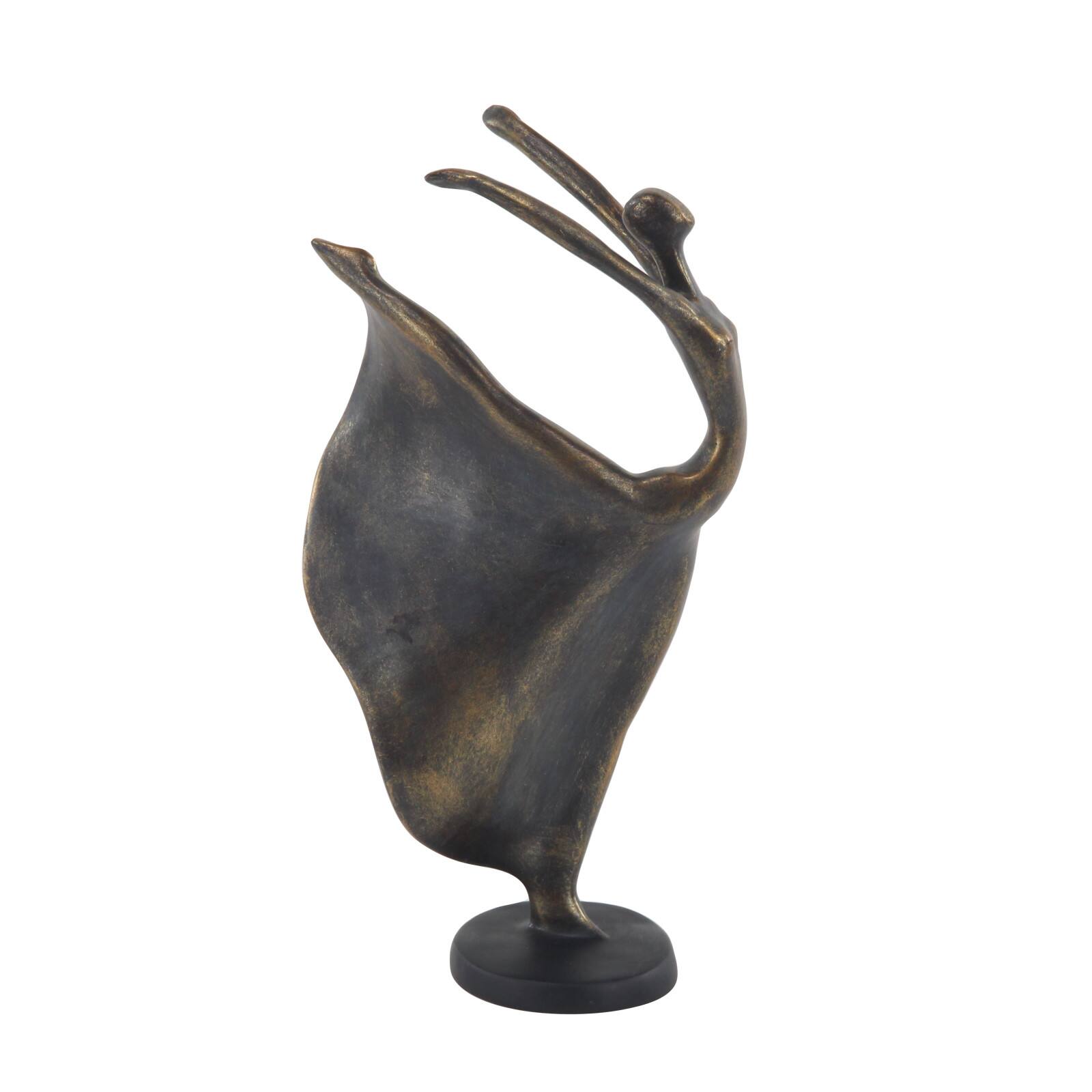 Brass Polystone Traditional Sculpture, Dancer 13&#x22; x 7&#x22; x 5&#x22;