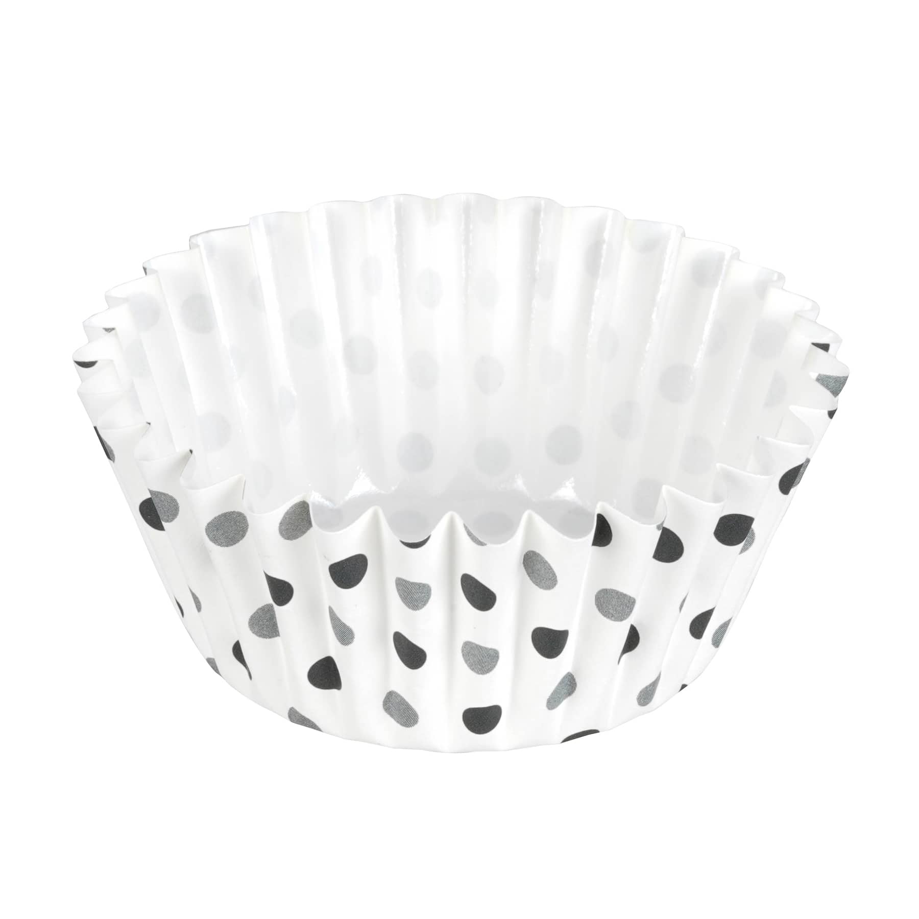 12 Packs: 36 ct. (432 total) Black & Gray Polka Dot Grease Resistant Baking Cups by Celebrate It®