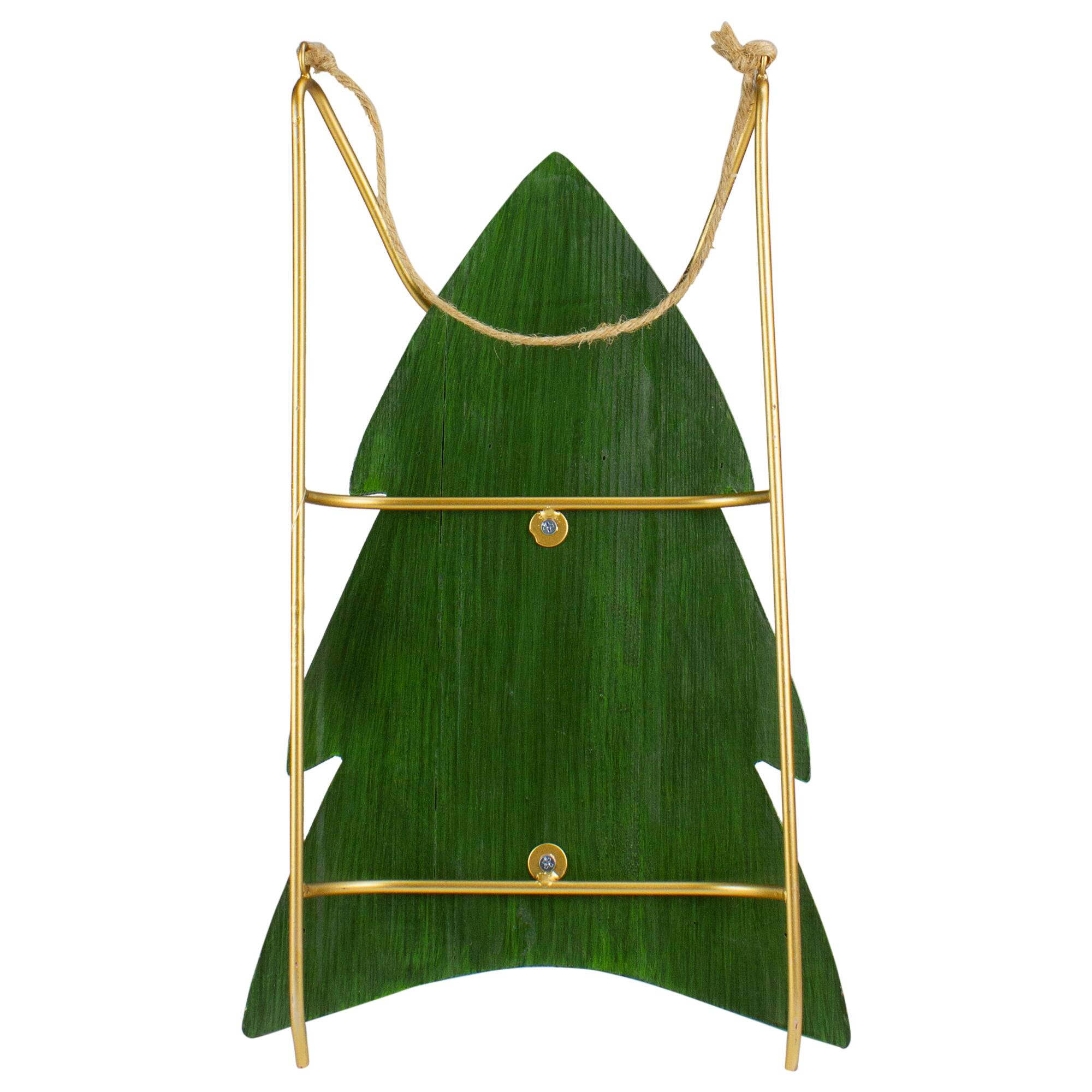 18.25'' Green Wooden Believe Christmas Snow Sled Decoration